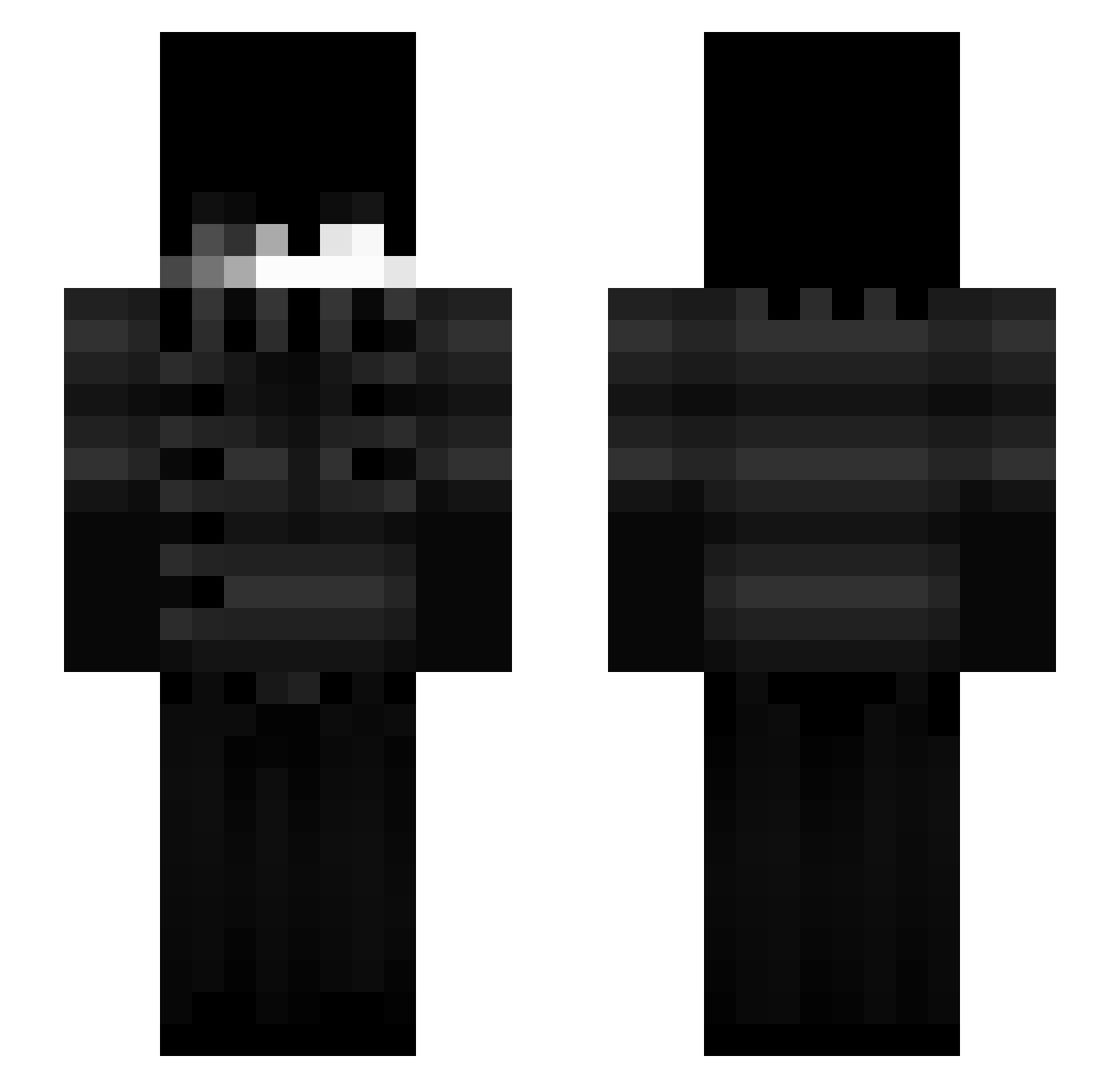 MyOFwhite Minecraft skin, front and back view