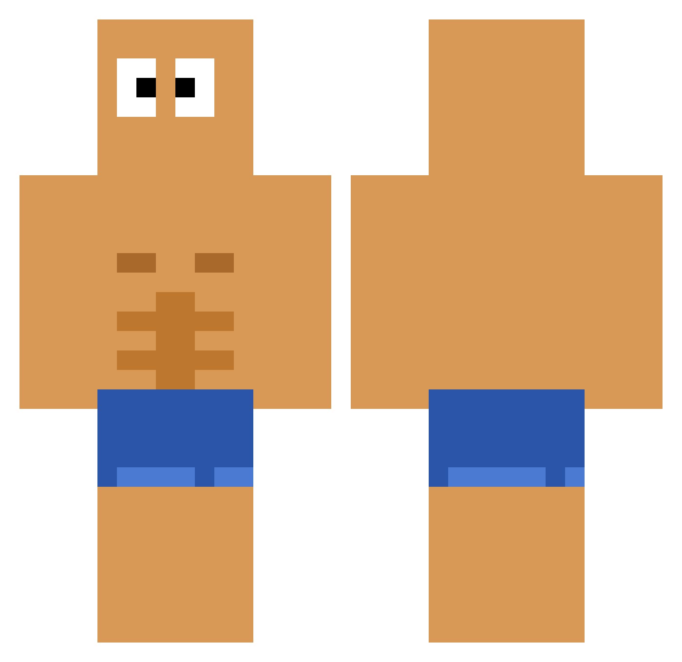 ItsBojo Minecraft skin, front and back view