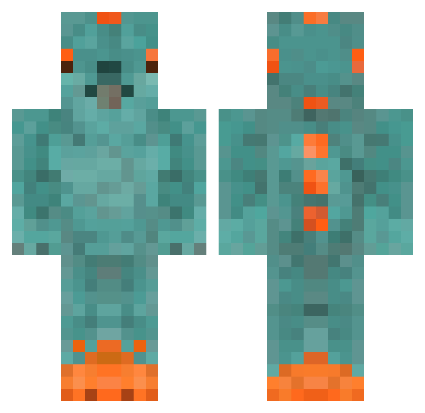 GrainTasty Minecraft skin, front and back view