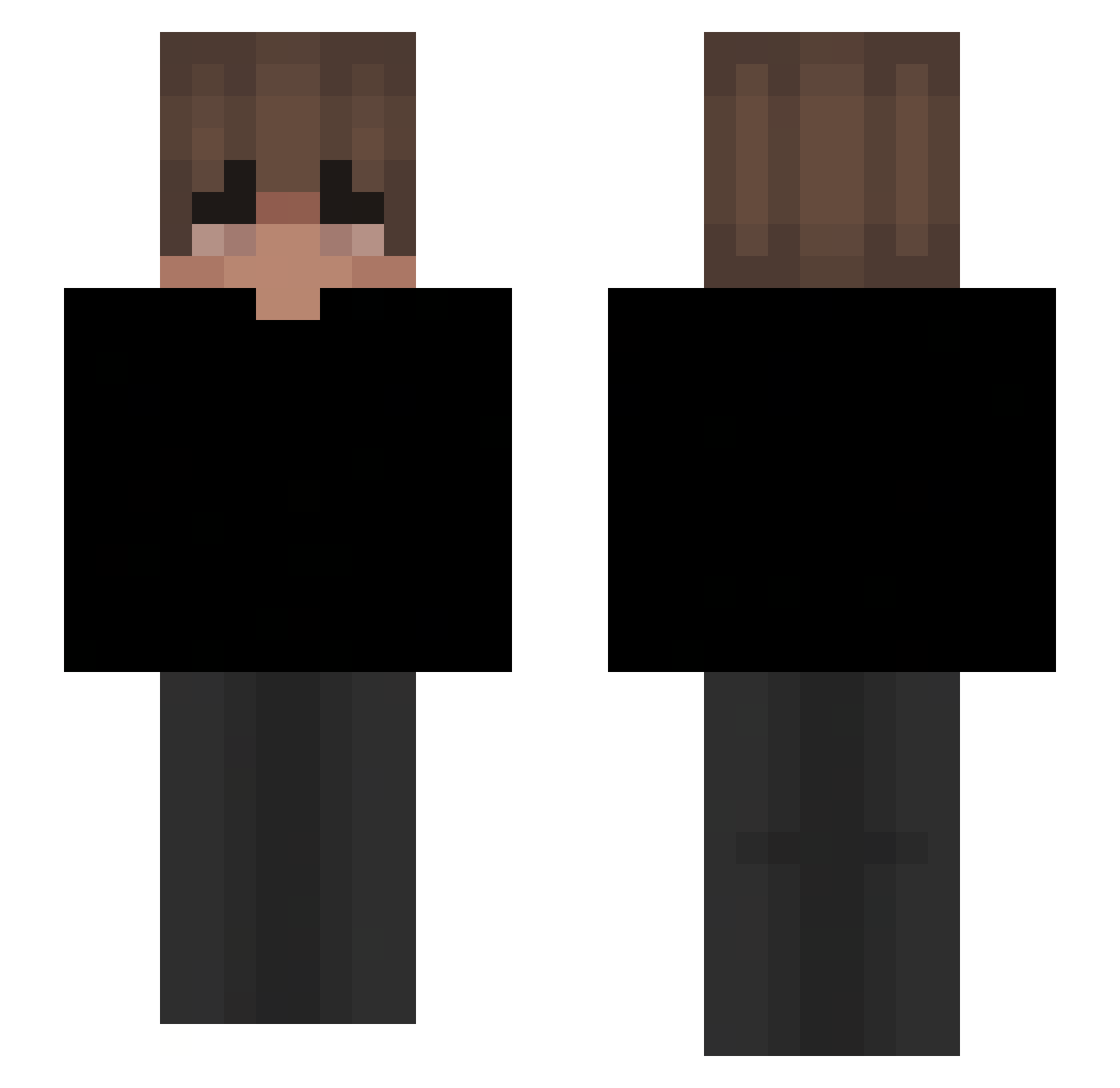 Steve66270 Minecraft skin, front and back view
