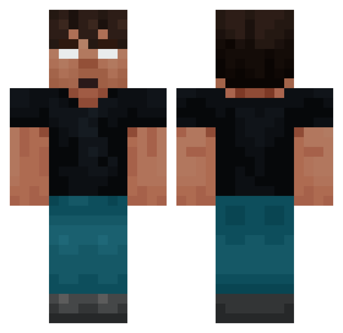 sh1ftu Minecraft skin, front and back view
