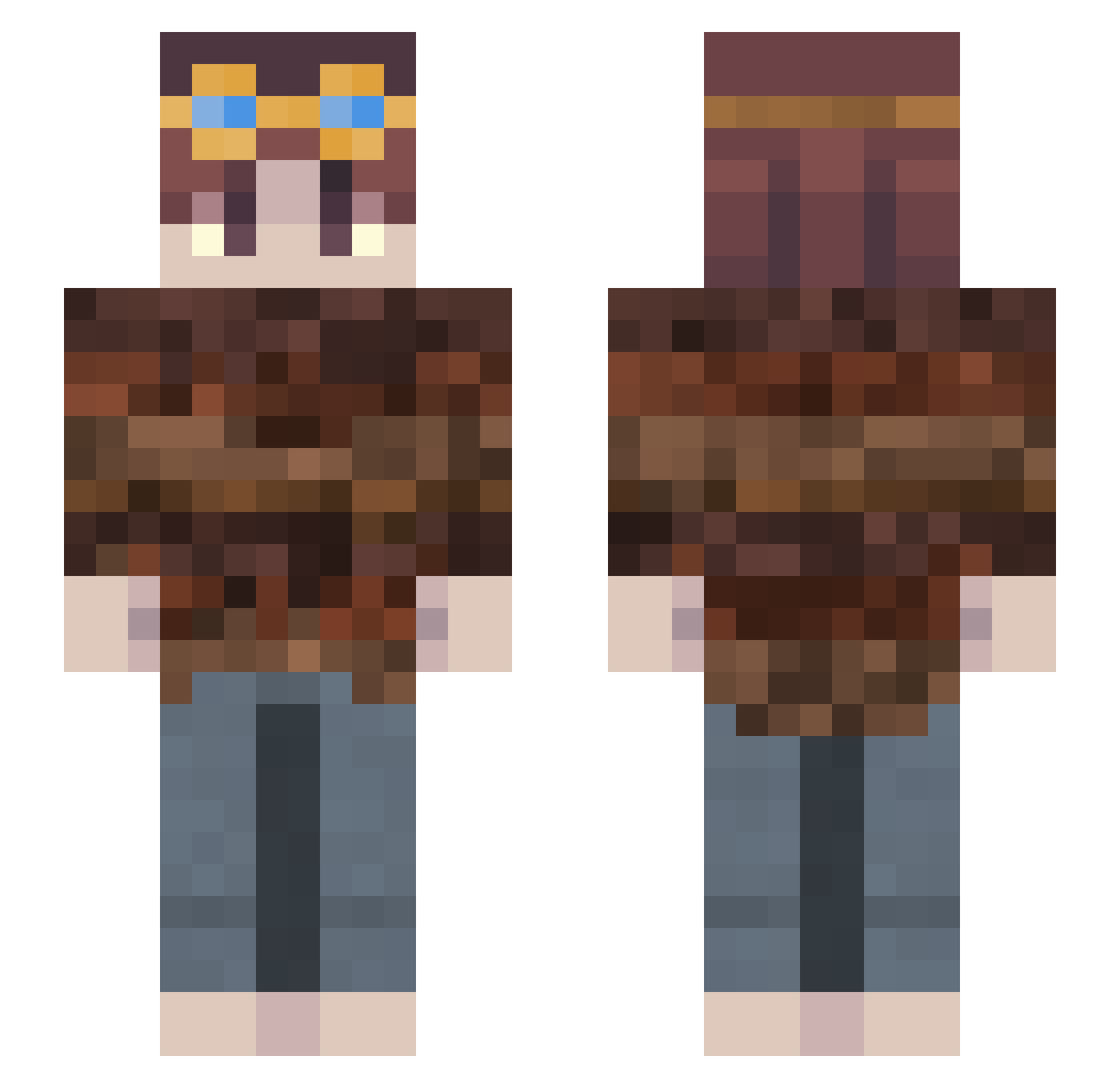 Sunfl0wer111 Minecraft skin, front and back view