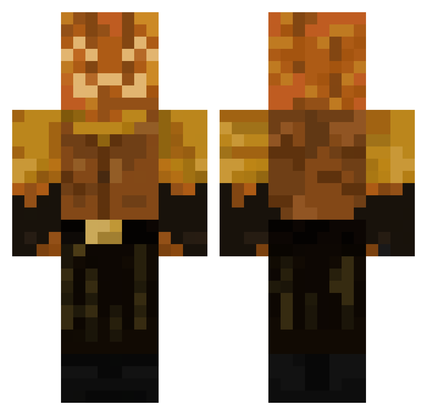 f3zhee Minecraft skin, front and back view