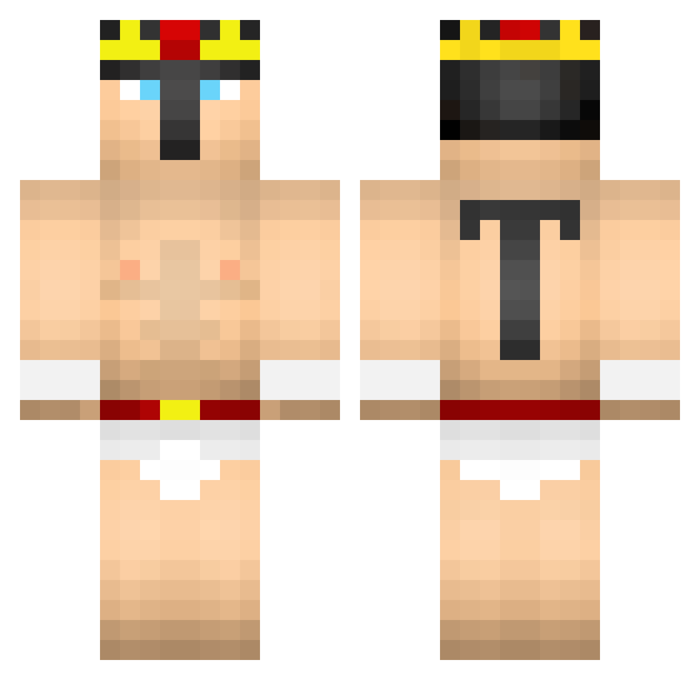 rbzsz Minecraft skin, front and back view