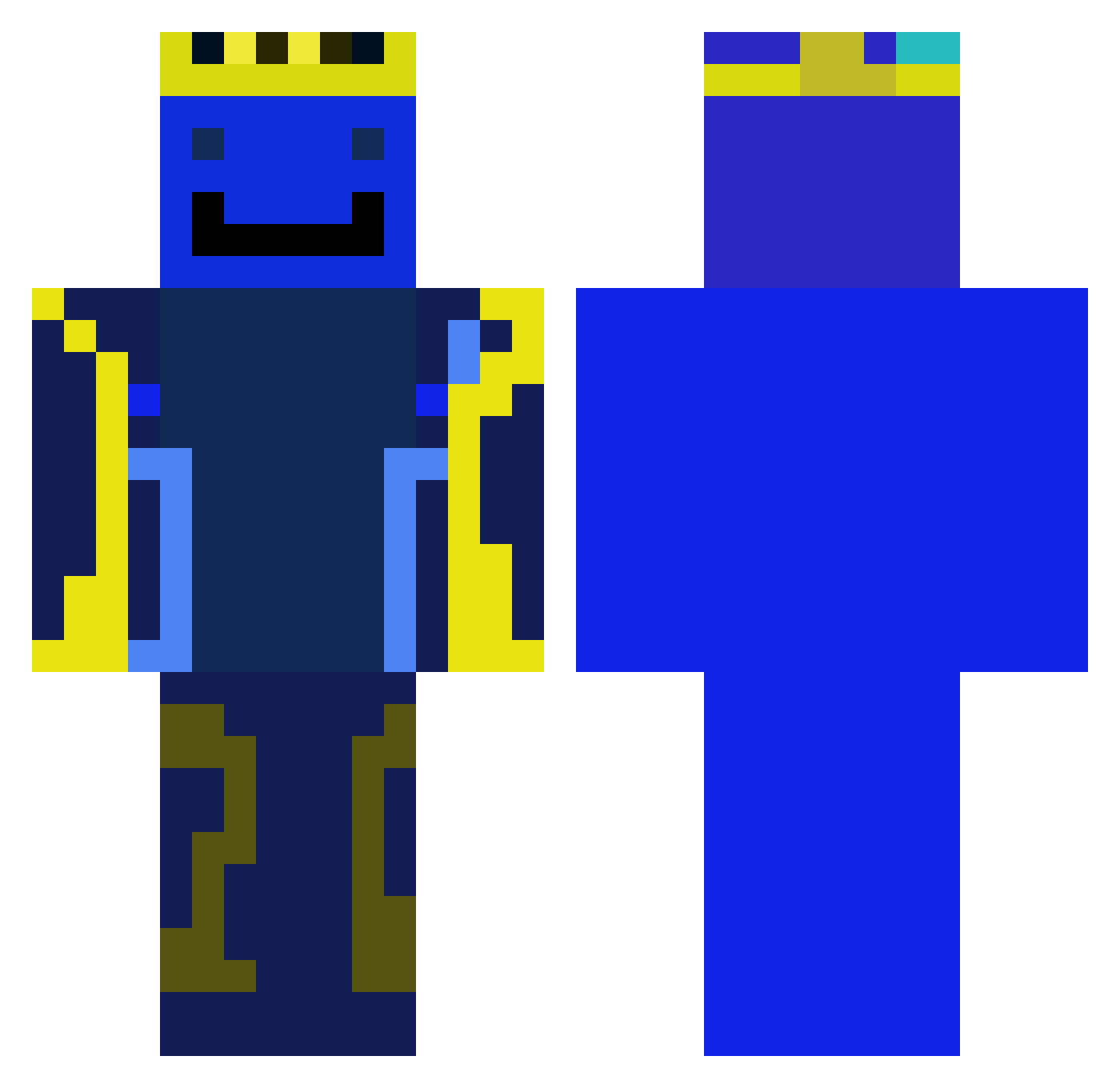 kingsruler Minecraft skin, front and back view