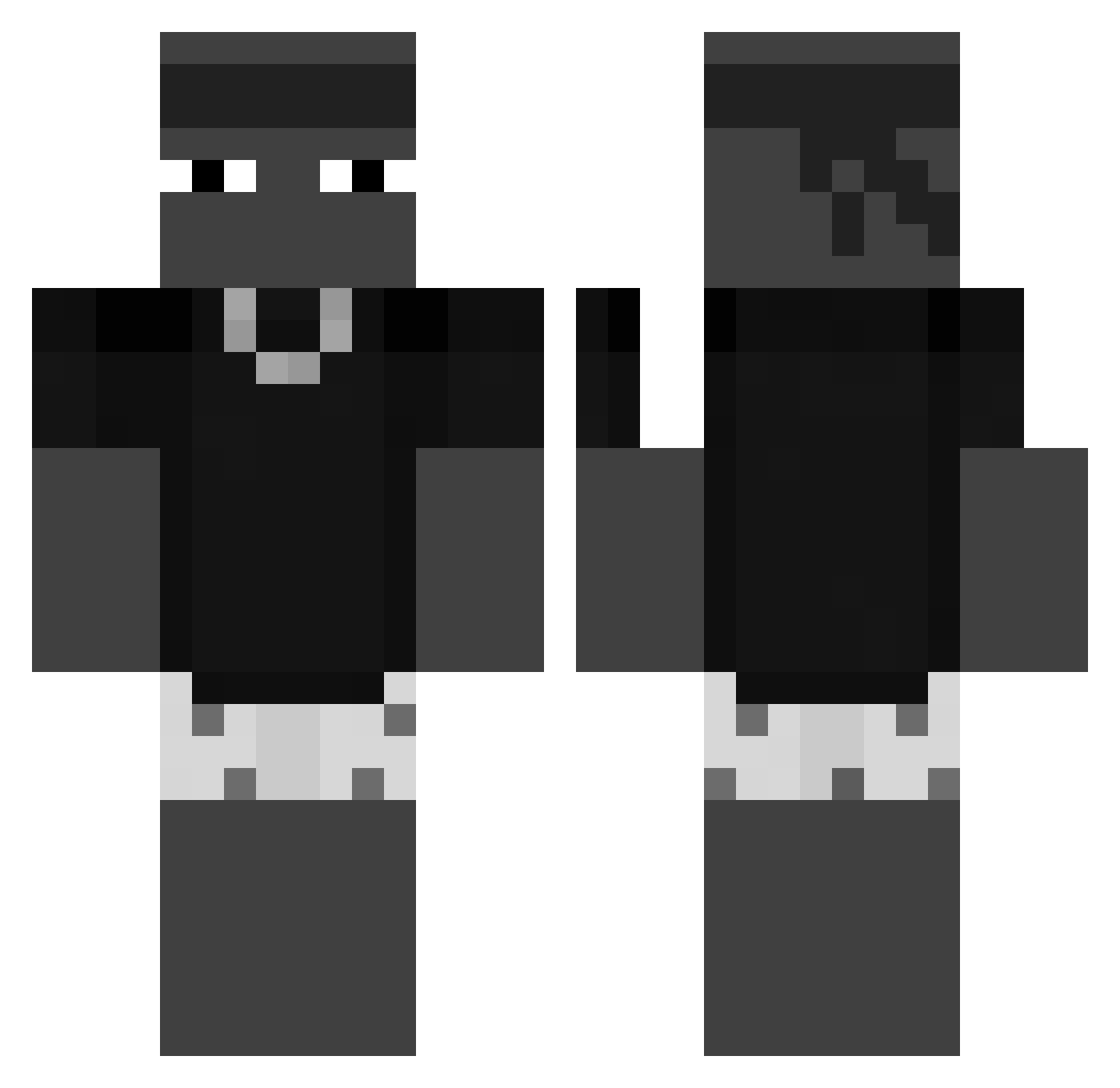 DemLuki Minecraft skin, front and back view