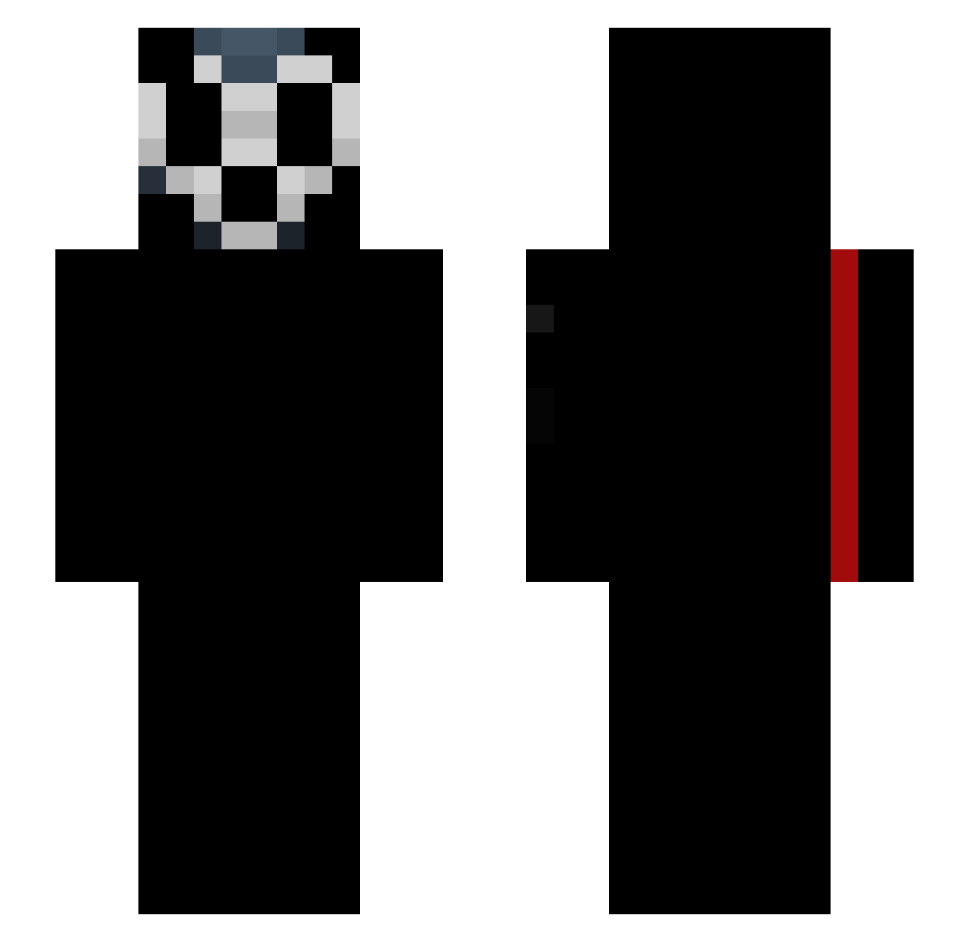xxpopxx Minecraft skin, front and back view