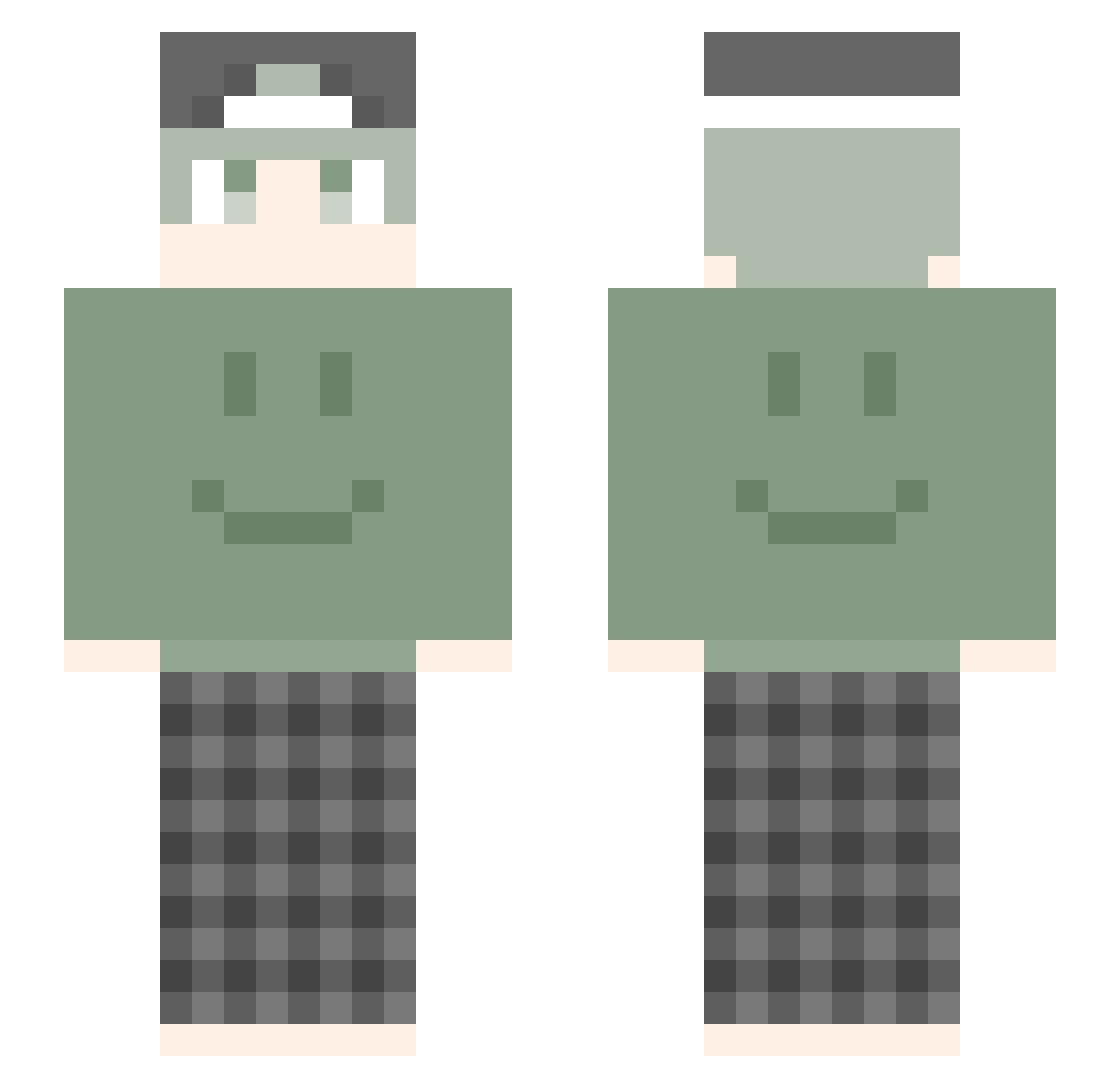 Dactylis Minecraft skin, front and back view