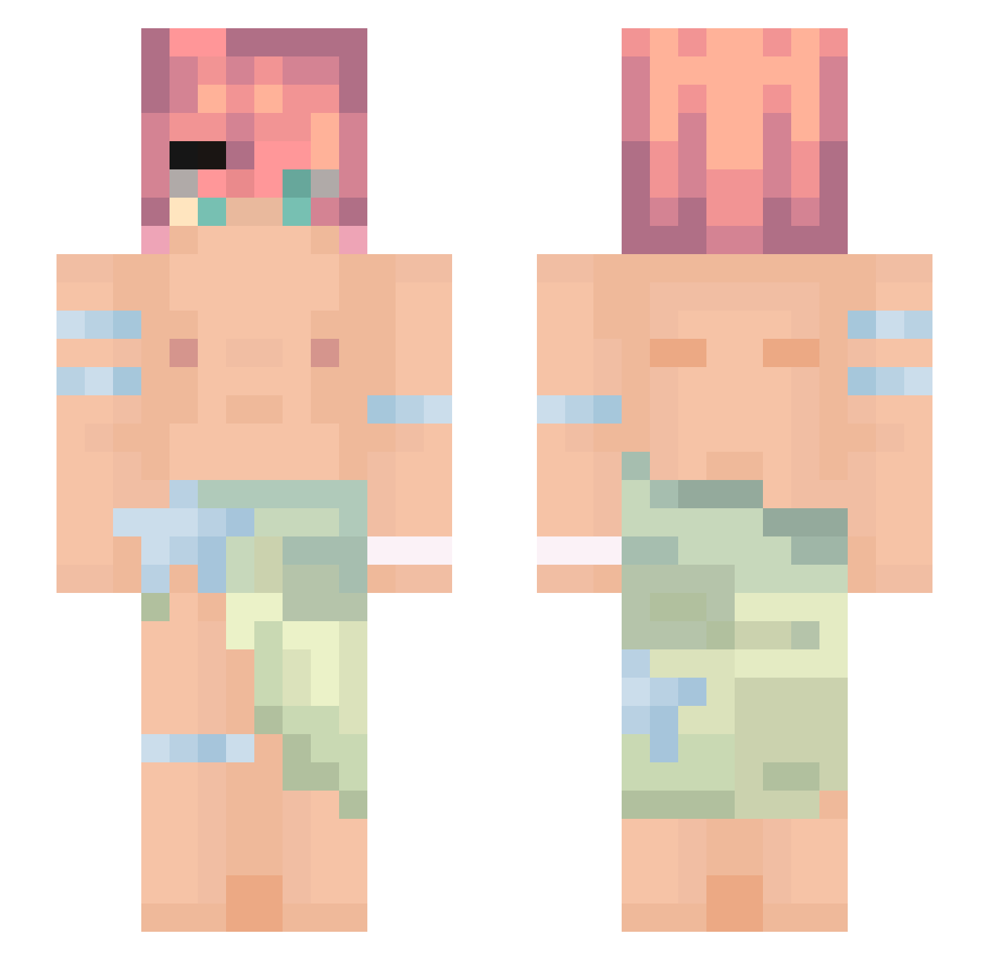 PEWIOD Minecraft skin, front and back view