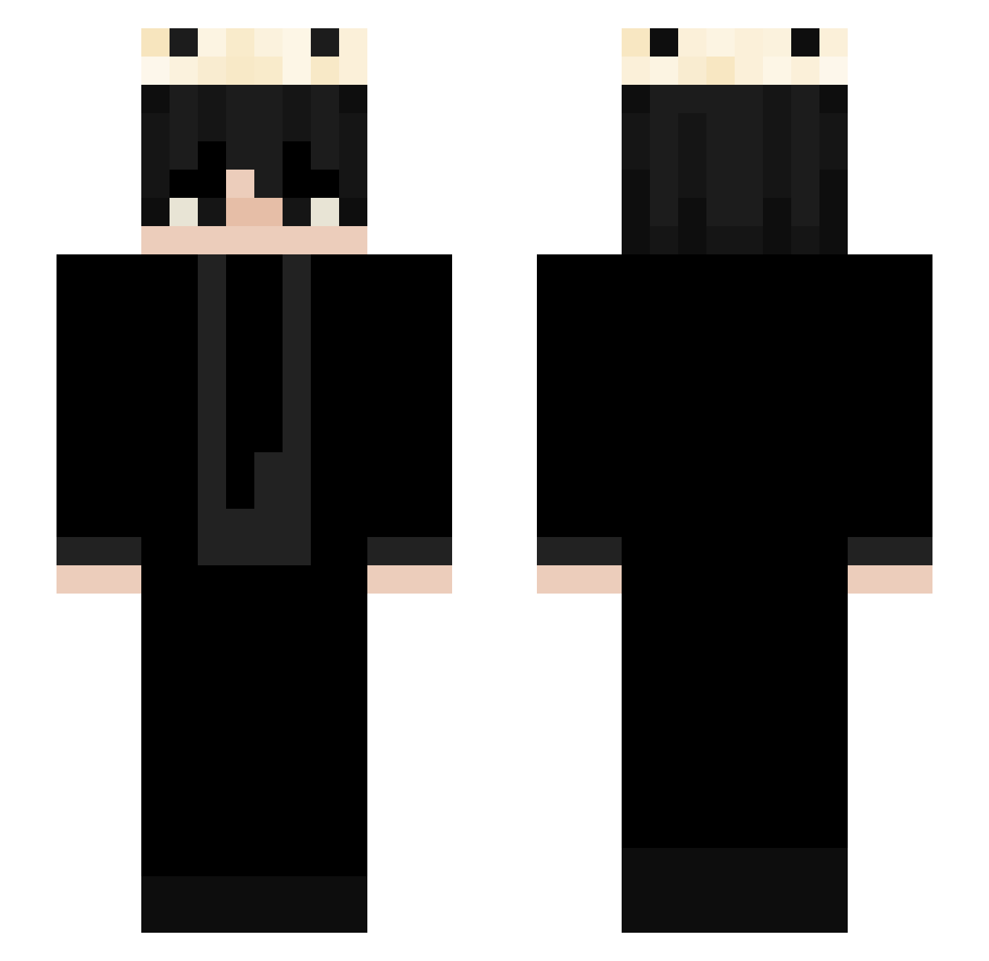 Zvckrinn Minecraft skin, front and back view