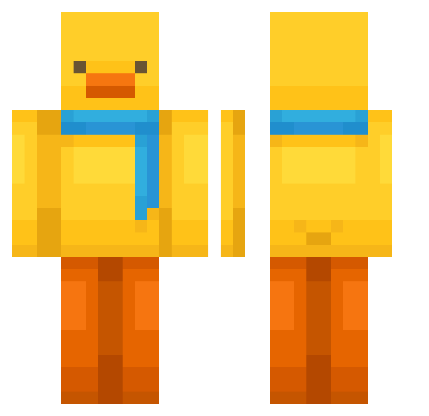 venivididuci Minecraft skin, front and back view