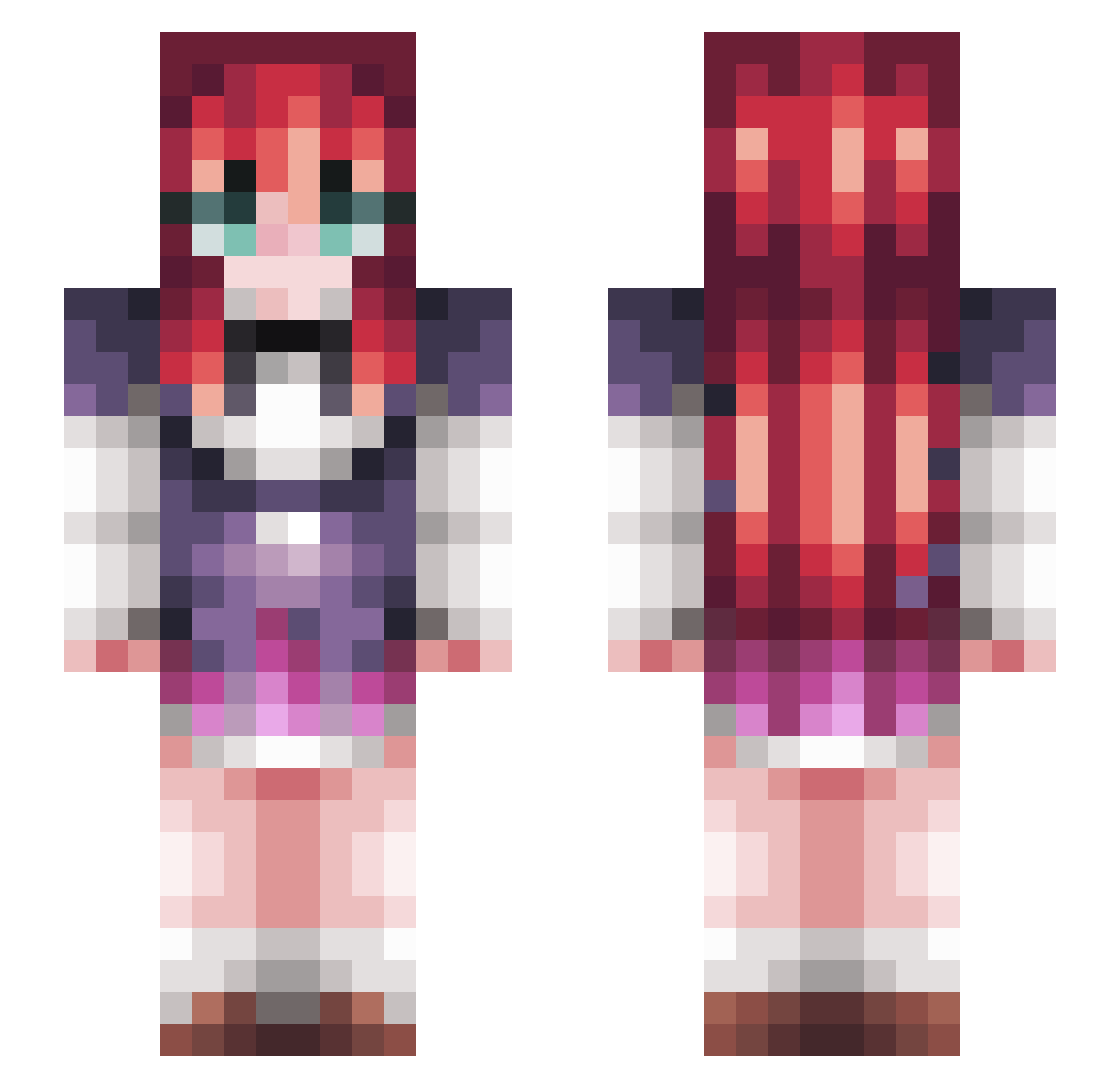 ZCHUNKZ Minecraft skin, front and back view