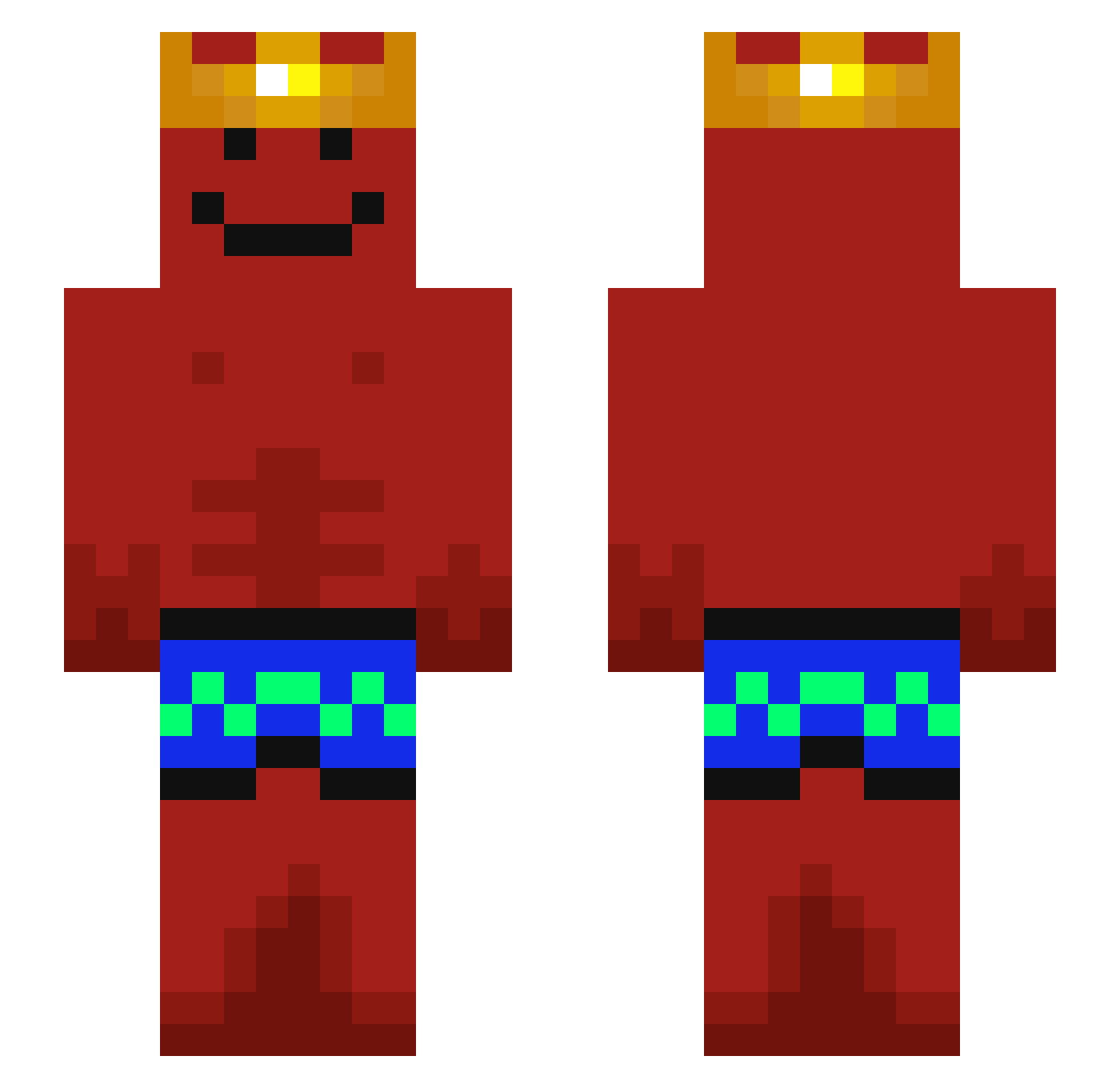 Tedd1MC Minecraft skin, front and back view