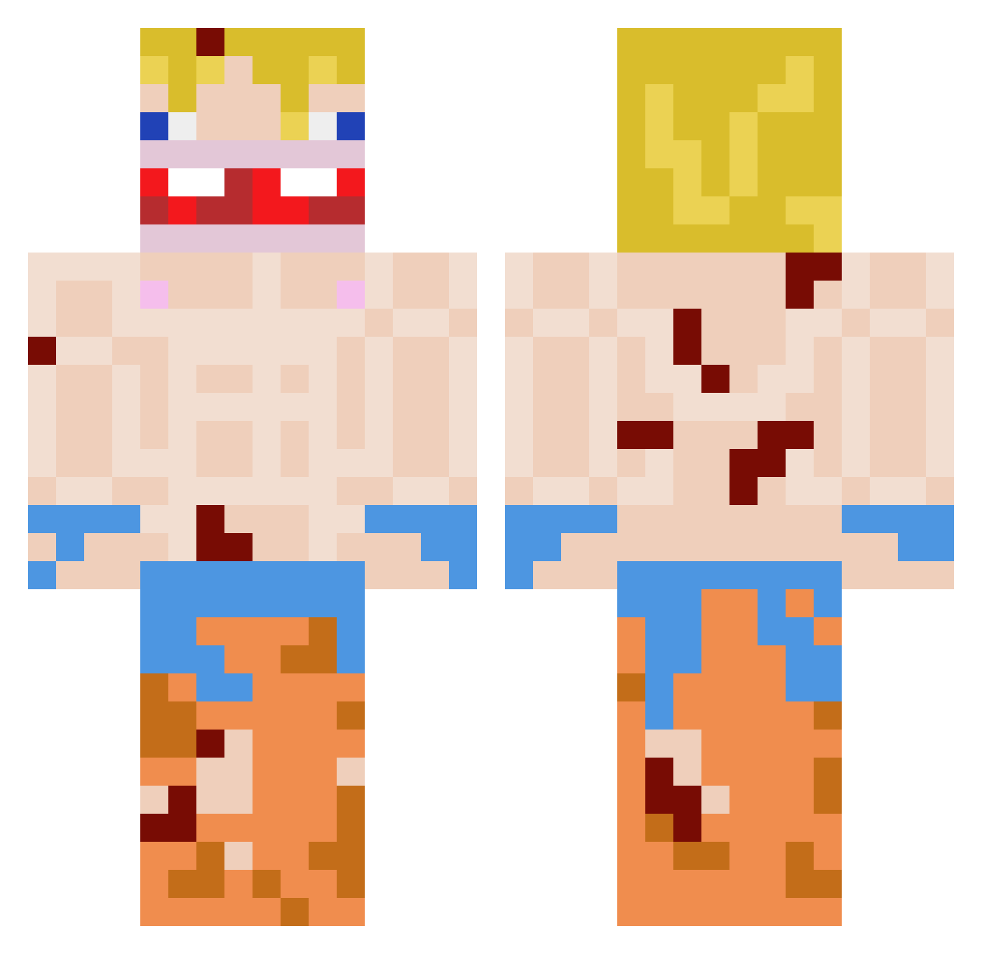 juancraftYT3 Minecraft skin, front and back view