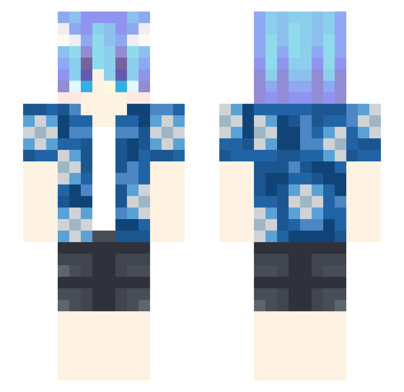 ssssnowwolf Minecraft skin, front and back view