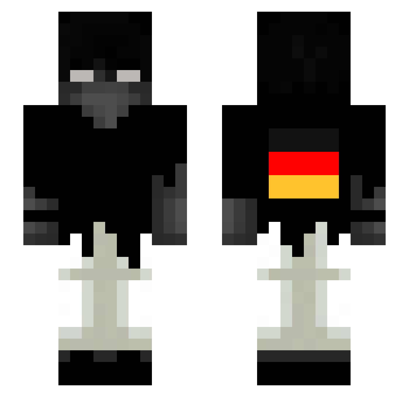 Ashleyxz_ Minecraft skin, front and back view