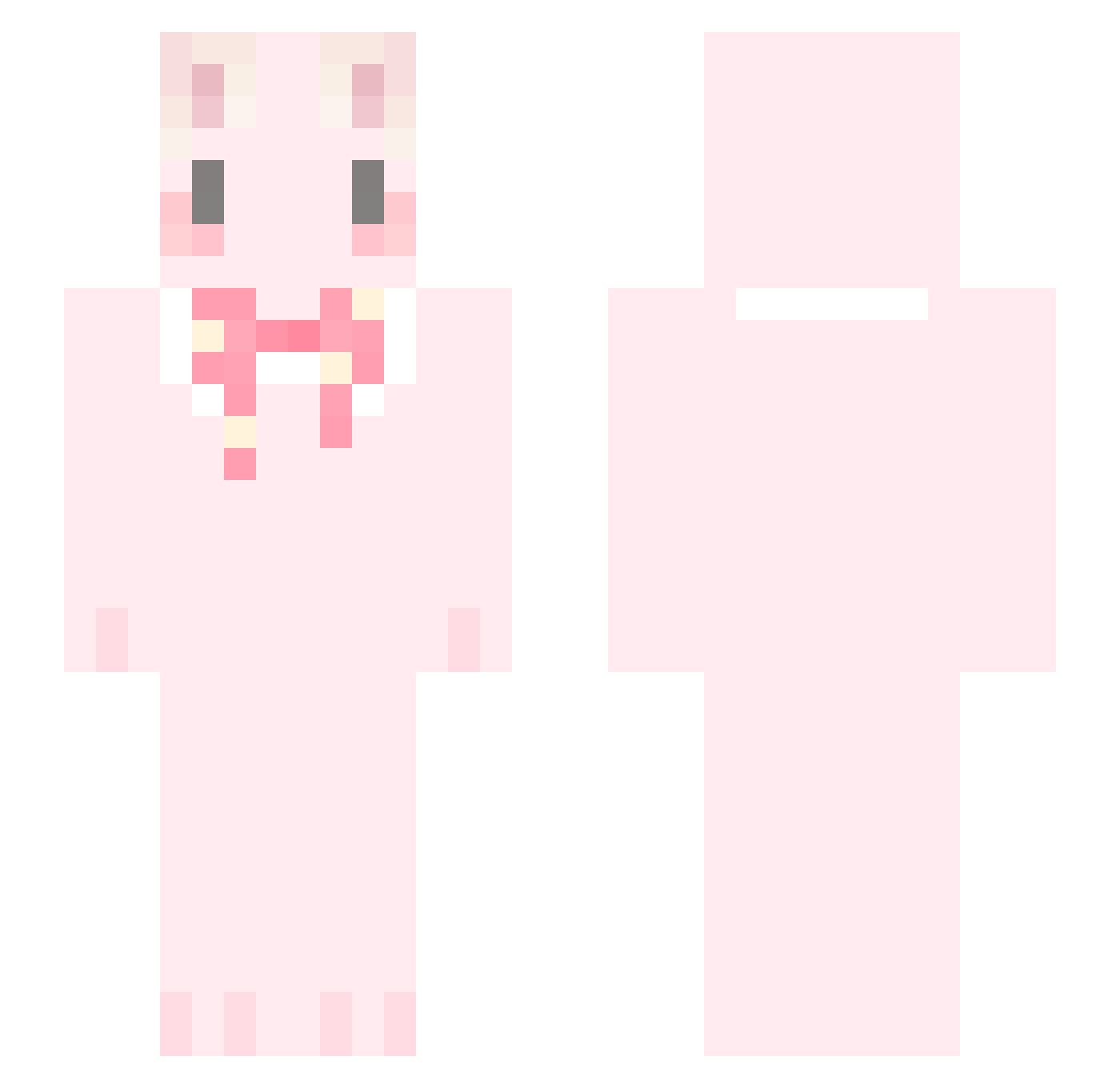 Waveyleaf Minecraft skin, front and back view
