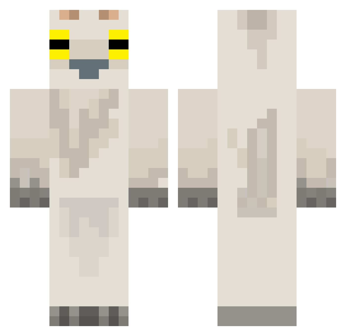 HawkNightPro Minecraft skin, front and back view