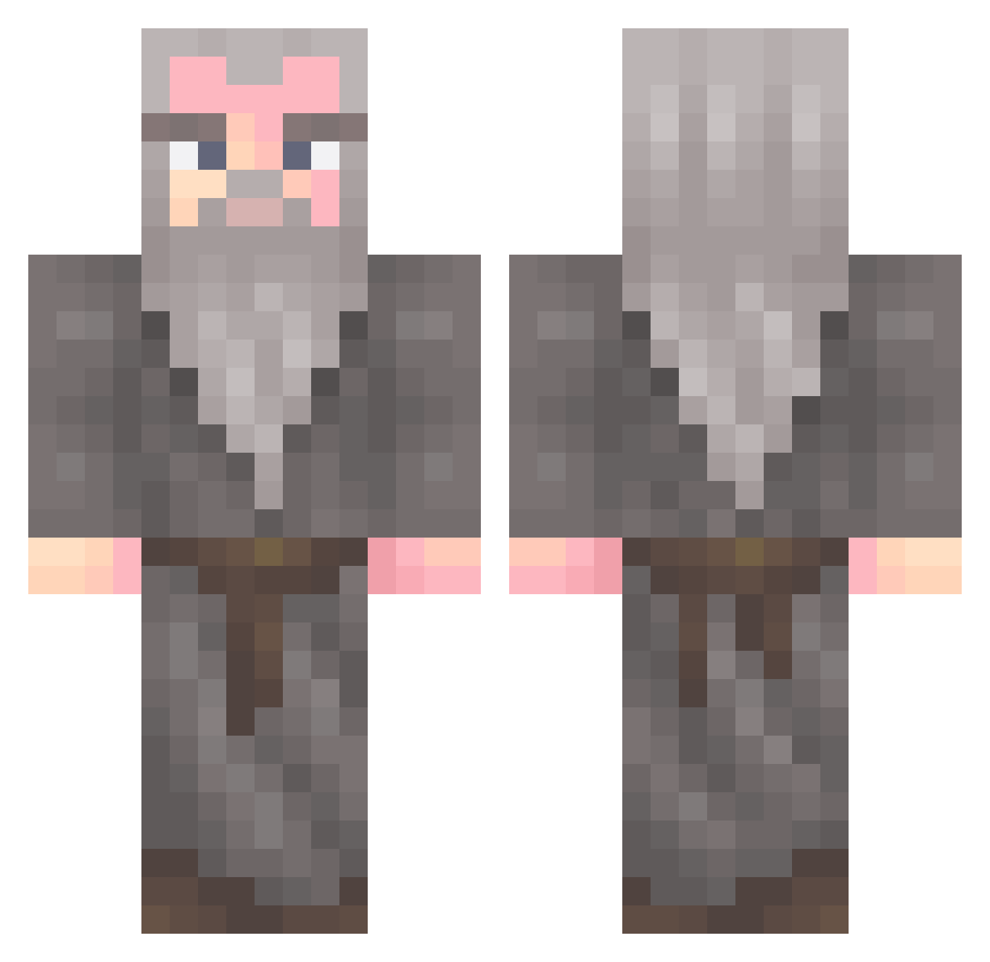 Geneium33 Minecraft skin, front and back view
