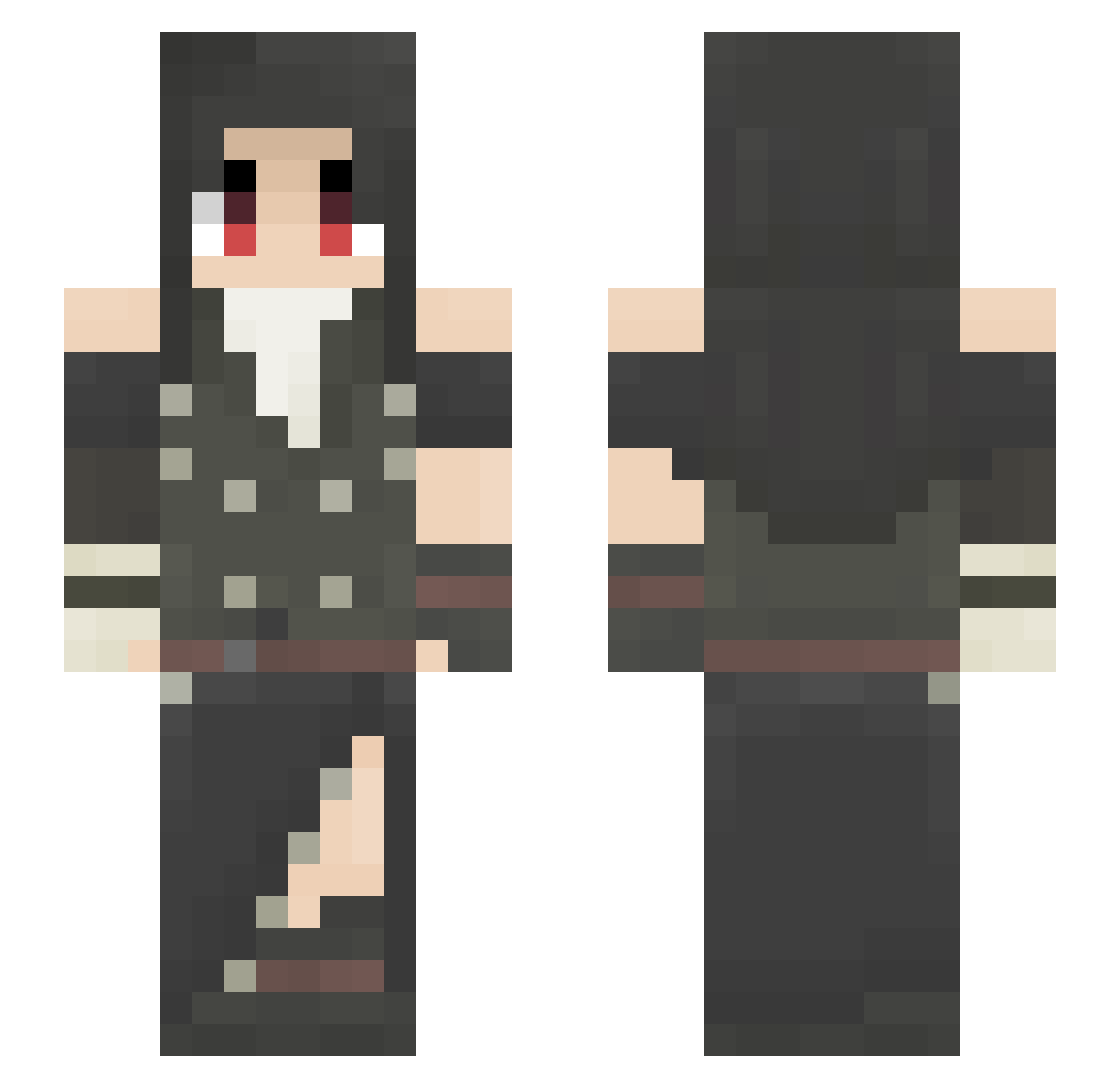 Noirenth Minecraft skin, front and back view