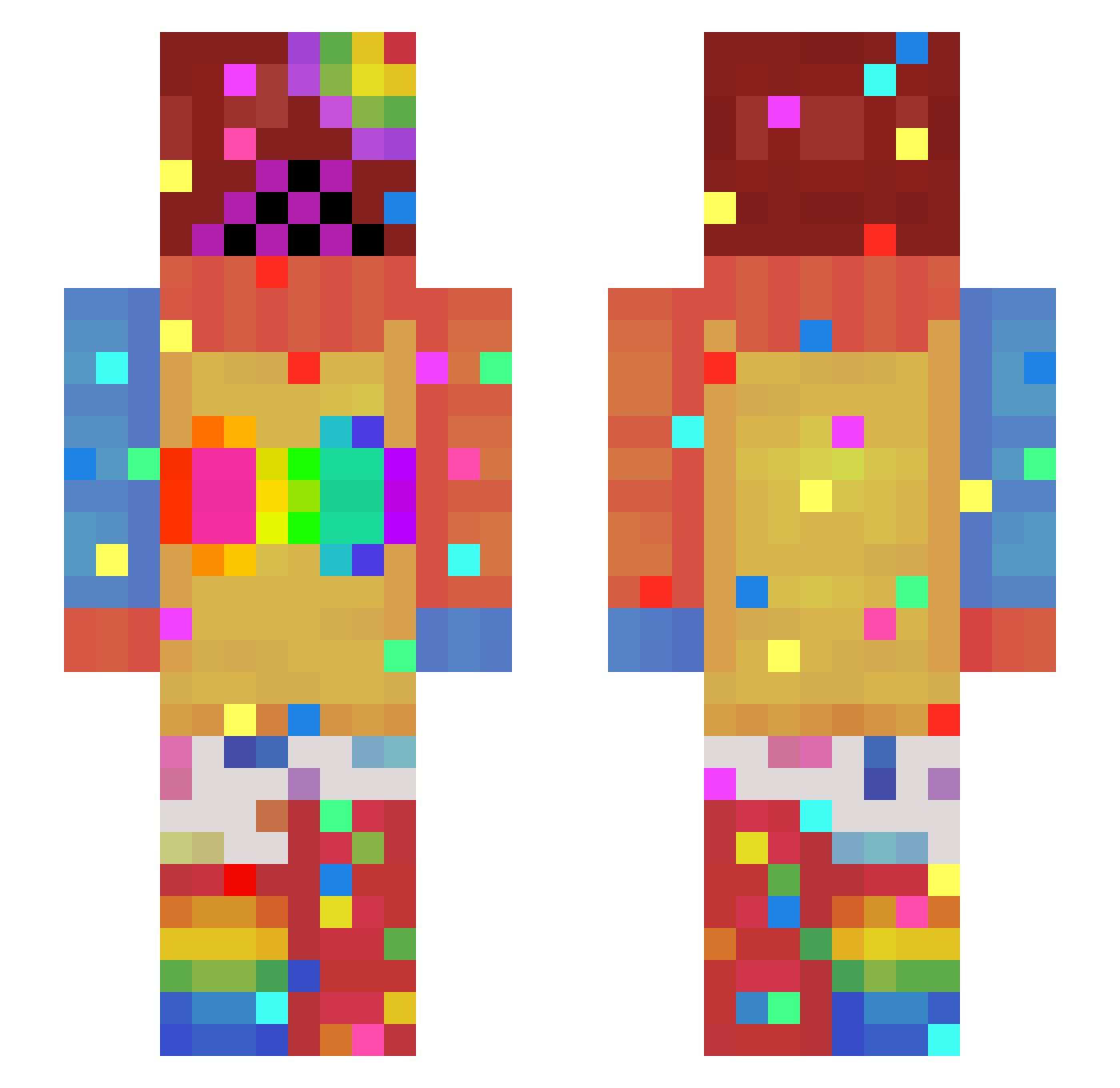RoxieChicken Minecraft skin, front and back view