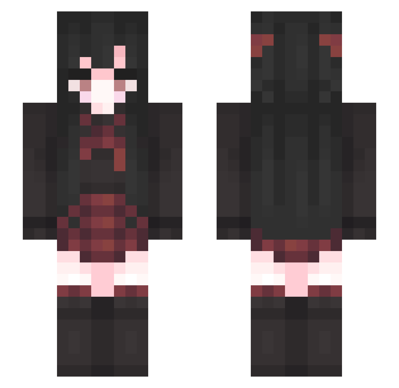 zyrineery Minecraft skin, front and back view