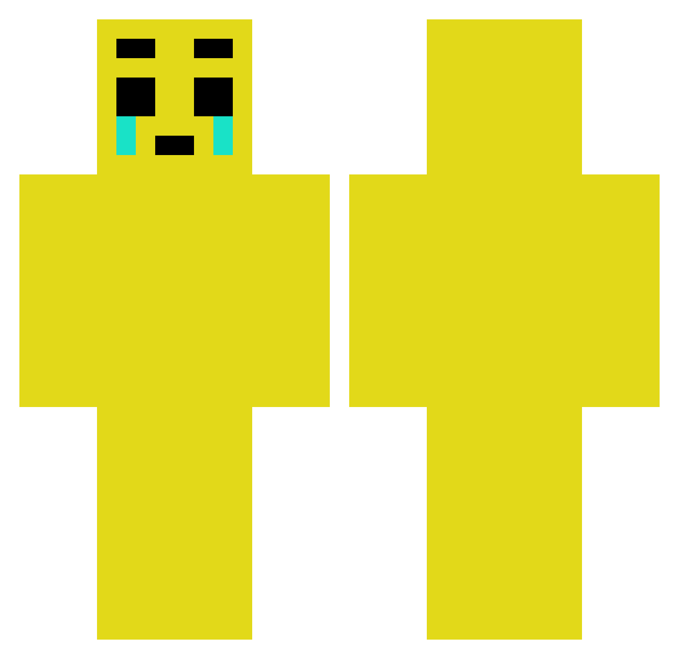 Jonny6 Minecraft skin, front and back view