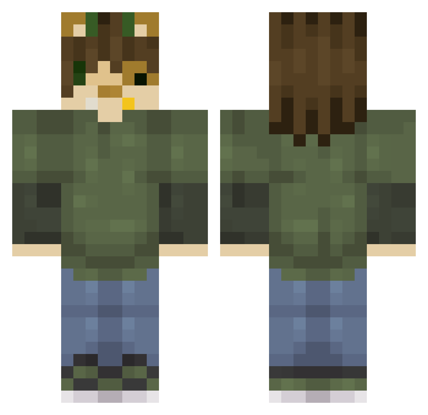 zzombiepup Minecraft skin, front and back view