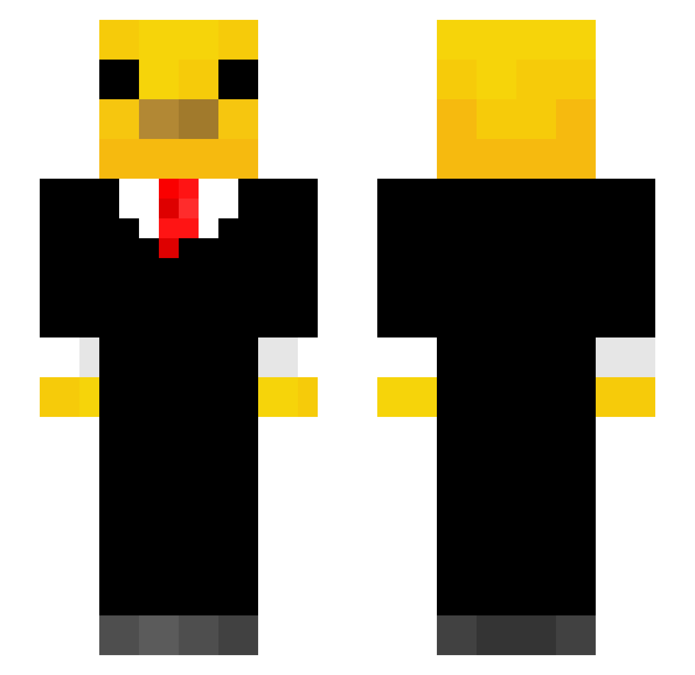 ulzane Minecraft skin, front and back view