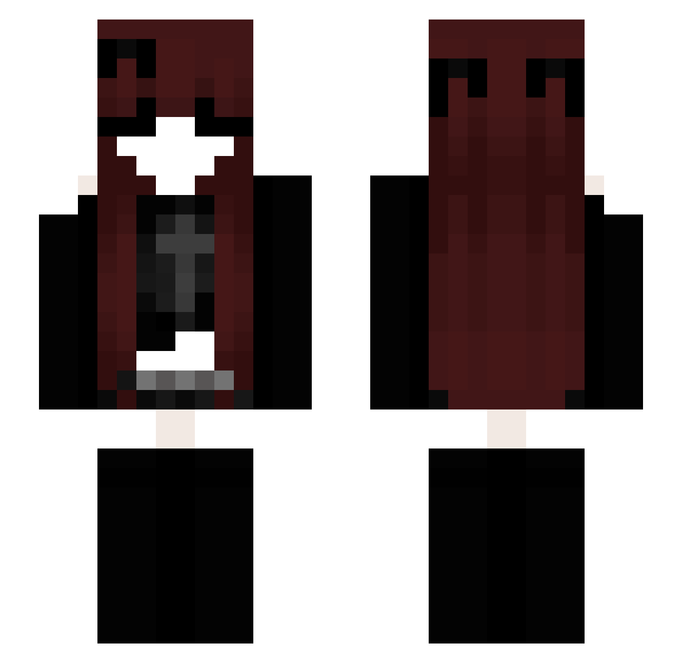 aurafel Minecraft skin, front and back view