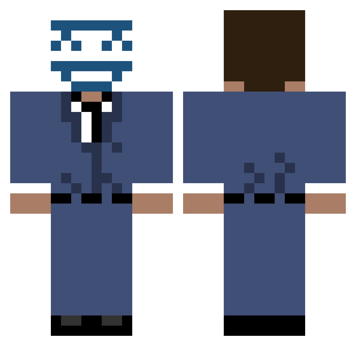 millivolt Minecraft skin, front and back view