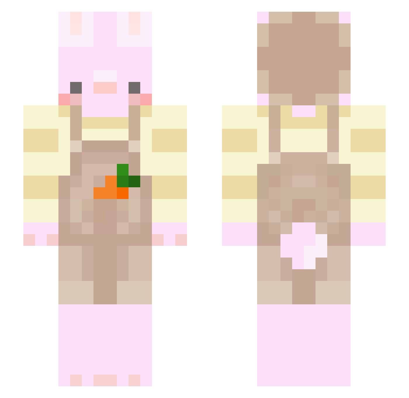 BIGsippys Minecraft skin, front and back view