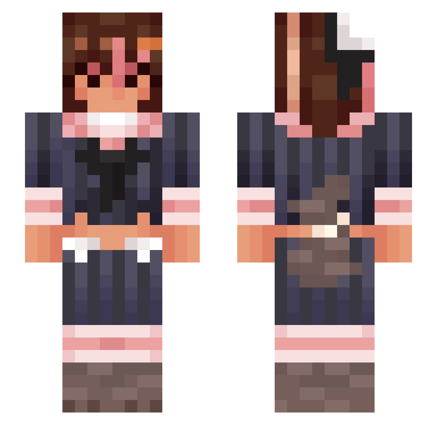 CherryShelf Minecraft skin, front and back view