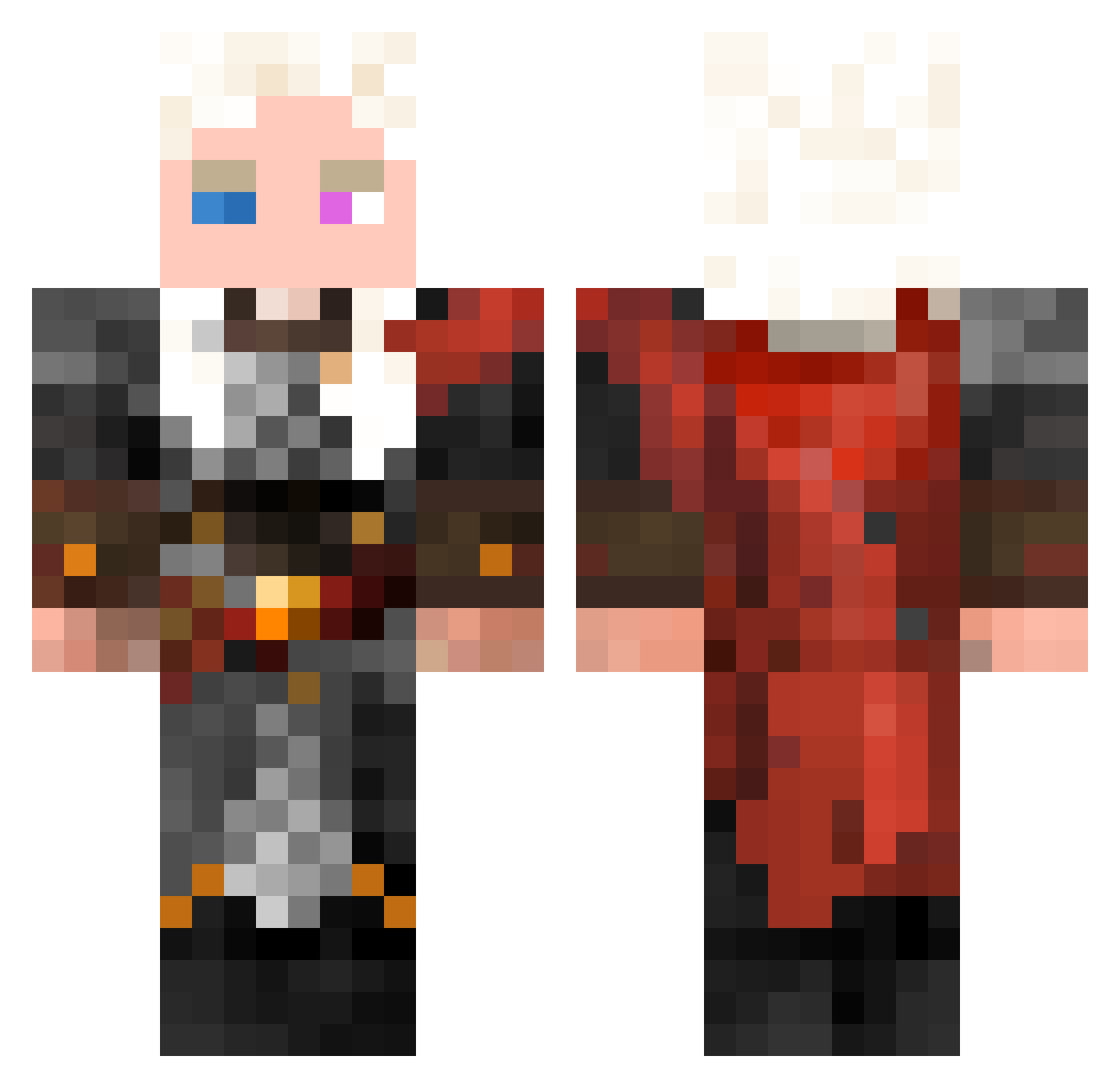 TheGamingGandalf Minecraft skin, front and back view