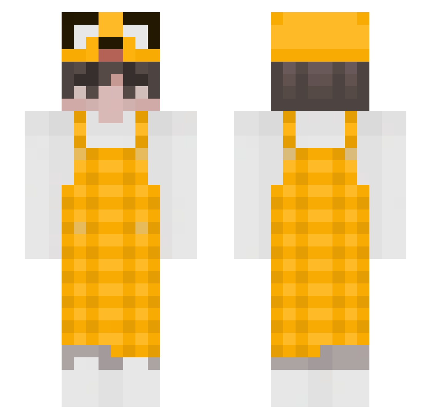 Panesillooh Minecraft skin, front and back view