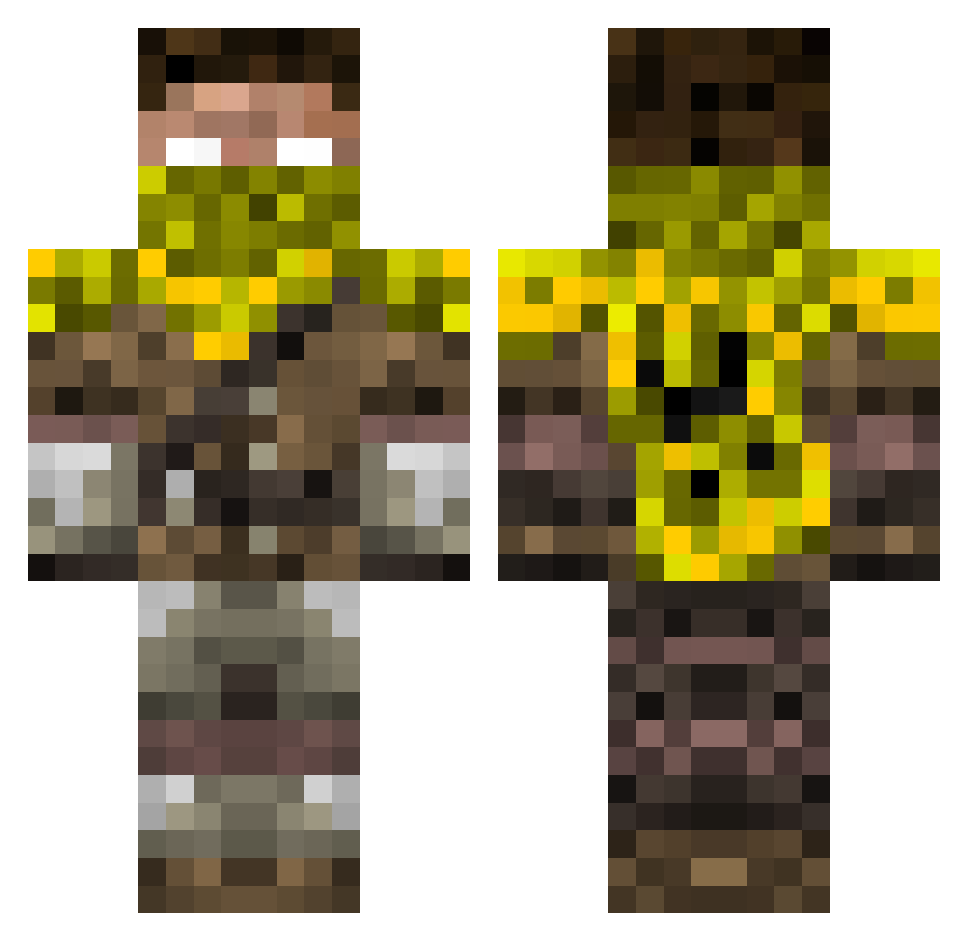 Maxluigi Minecraft skin, front and back view