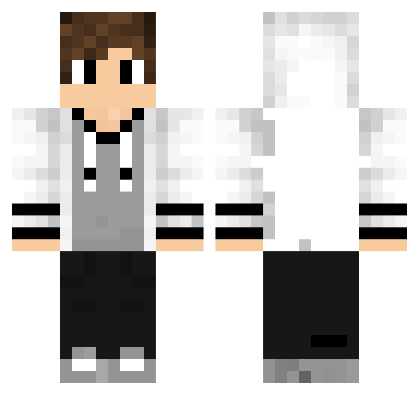 SpotifyPlayz Minecraft skin, front and back view