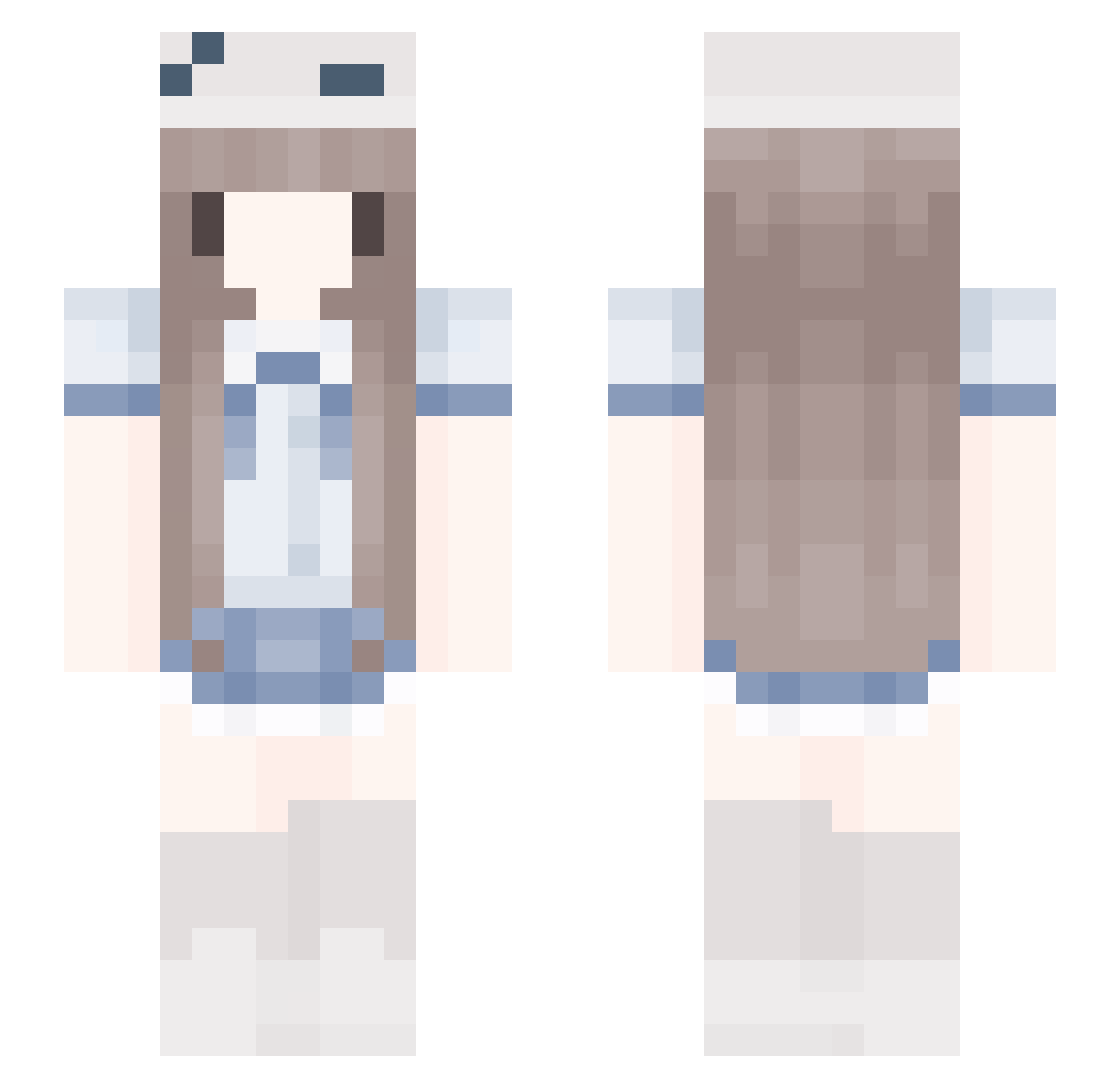 Meoow19 Minecraft skin, front and back view