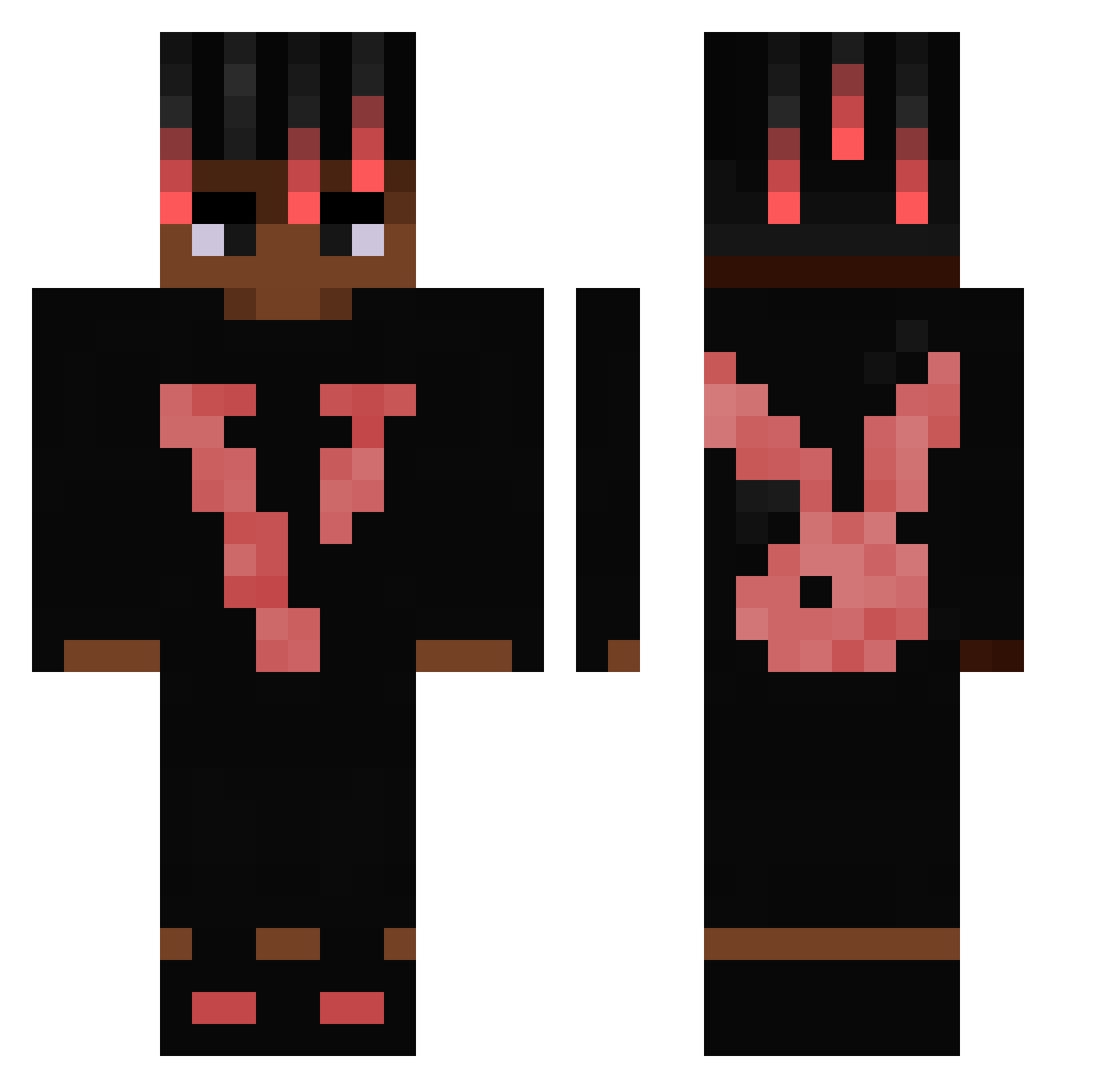 GTARS Minecraft skin, front and back view