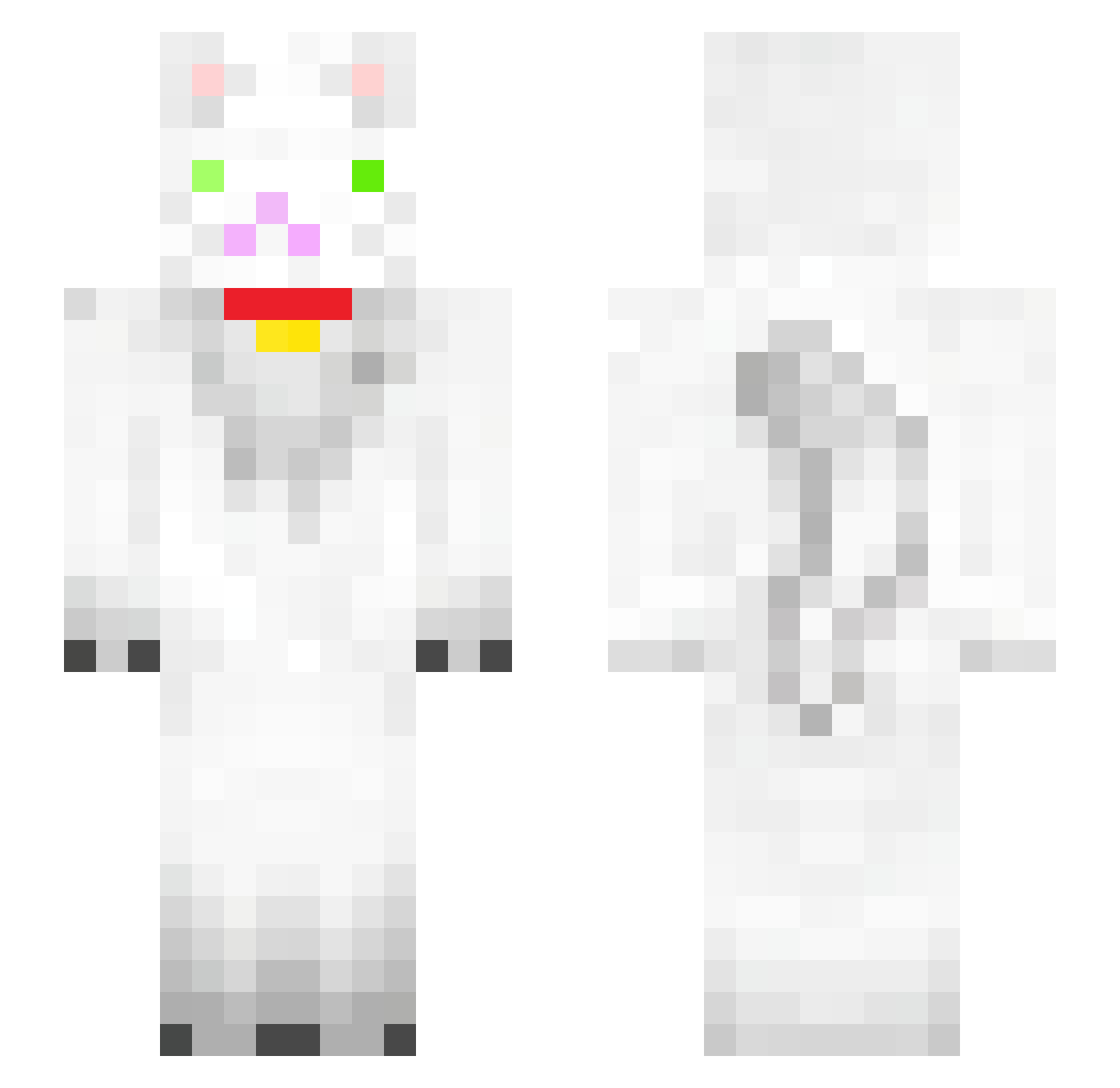 EkseogYT Minecraft skin, front and back view