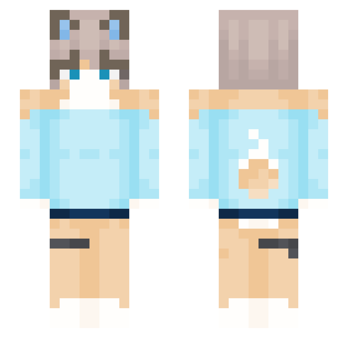 WoahStatic Minecraft skin, front and back view