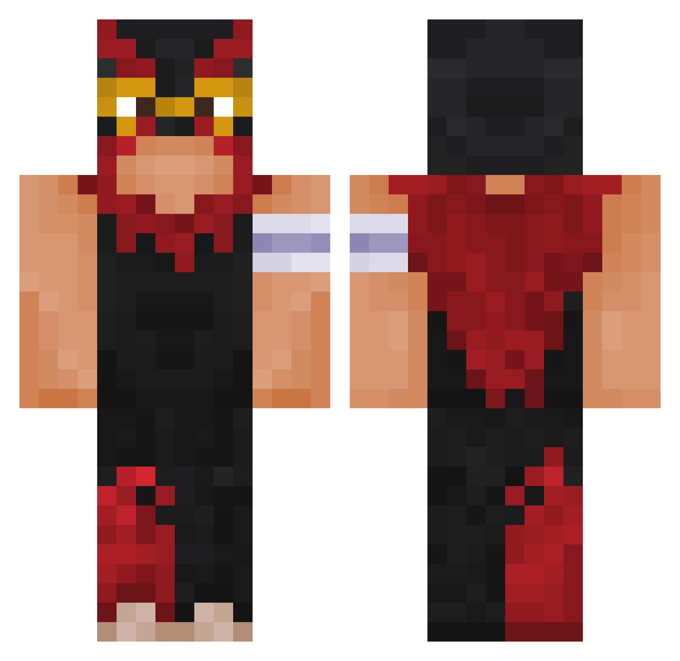 WobbleSponge Minecraft skin, front and back view