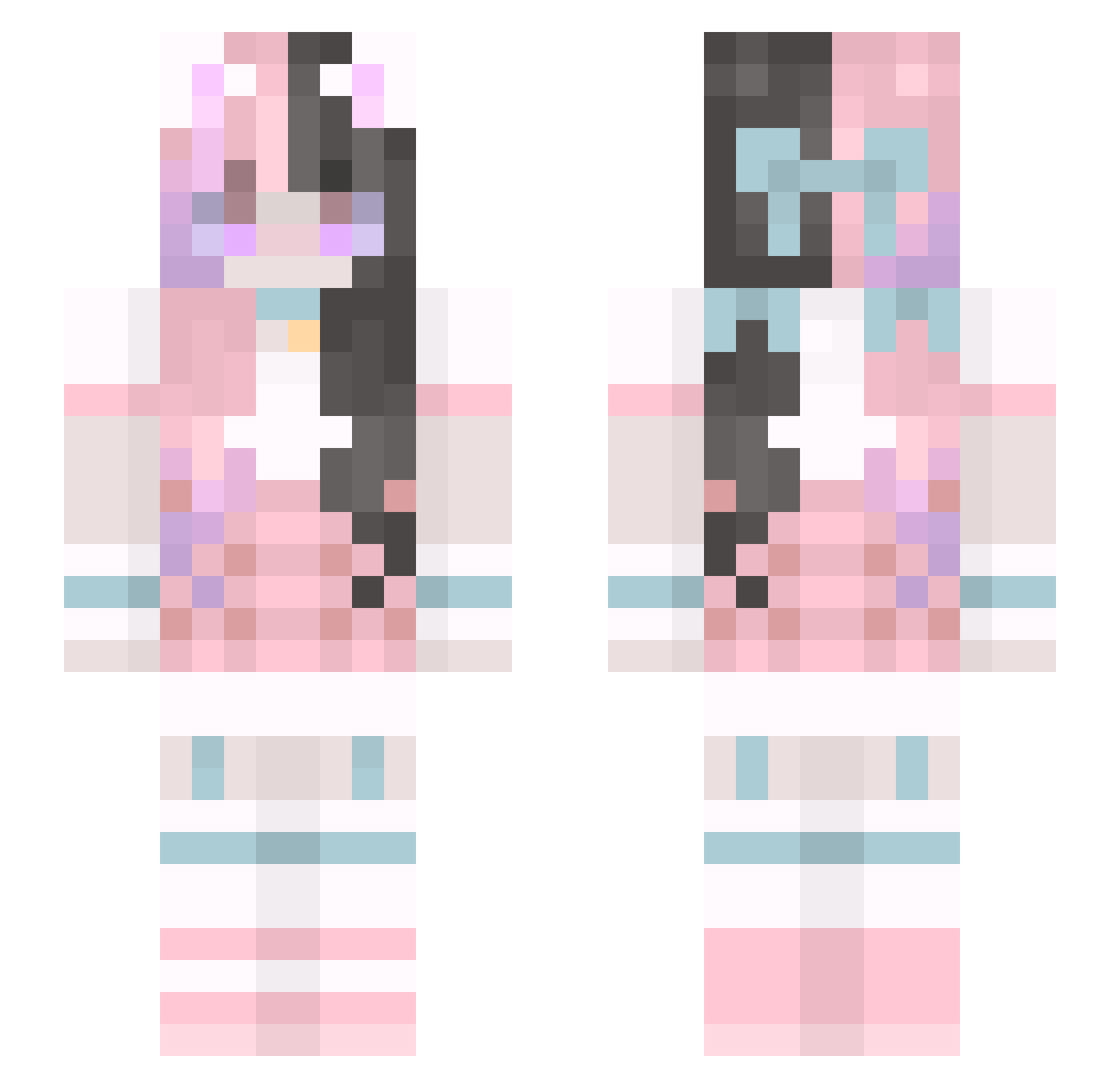 Meoowyz Minecraft skin, front and back view