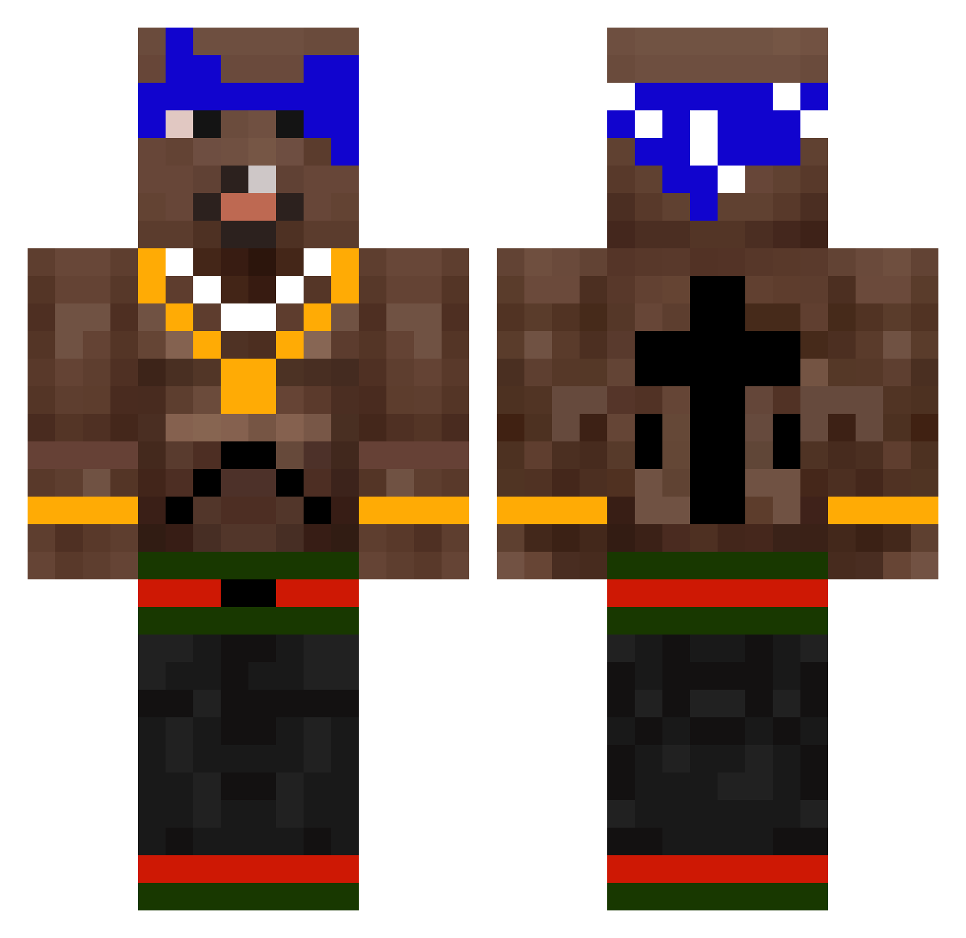 ShiFtN1 Minecraft skin, front and back view