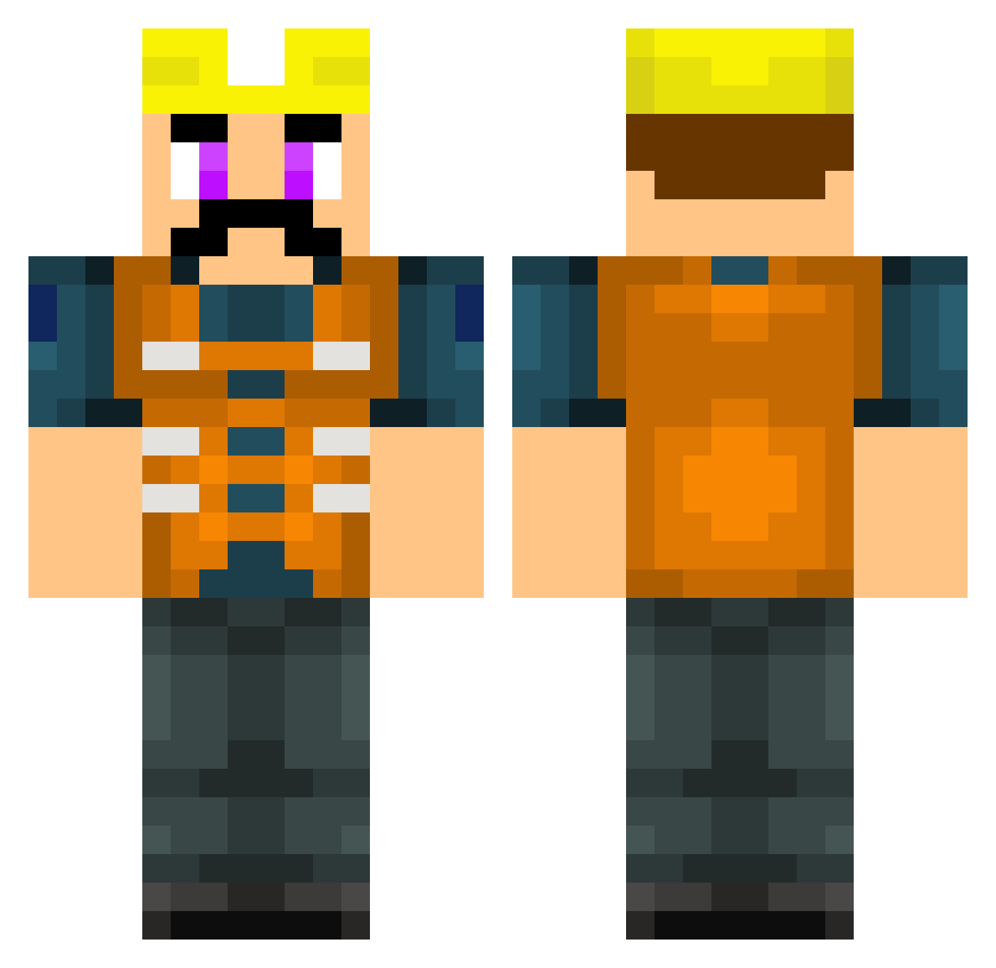 The_Statue Minecraft skin, front and back view