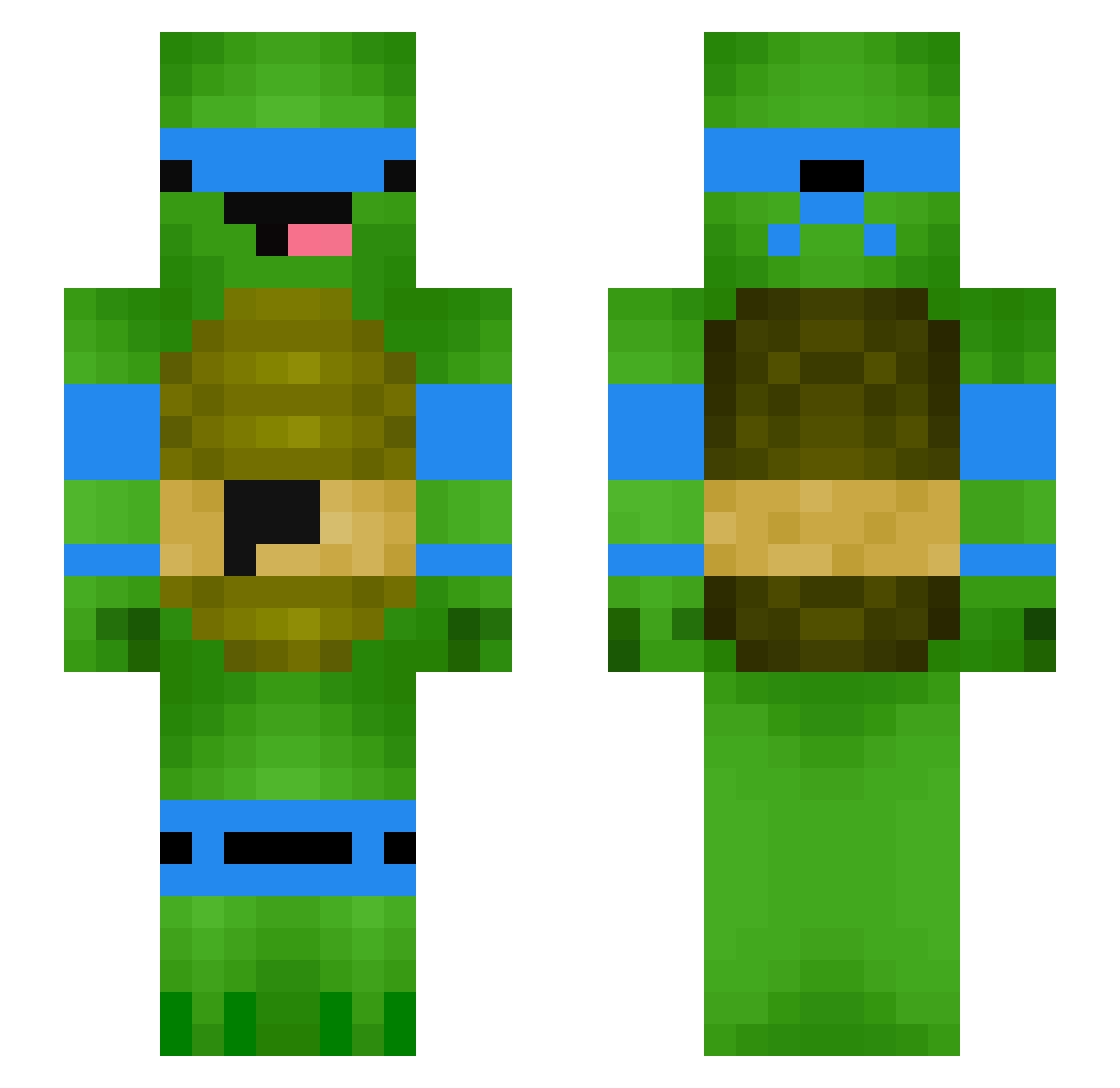 UhMini Minecraft skin, front and back view