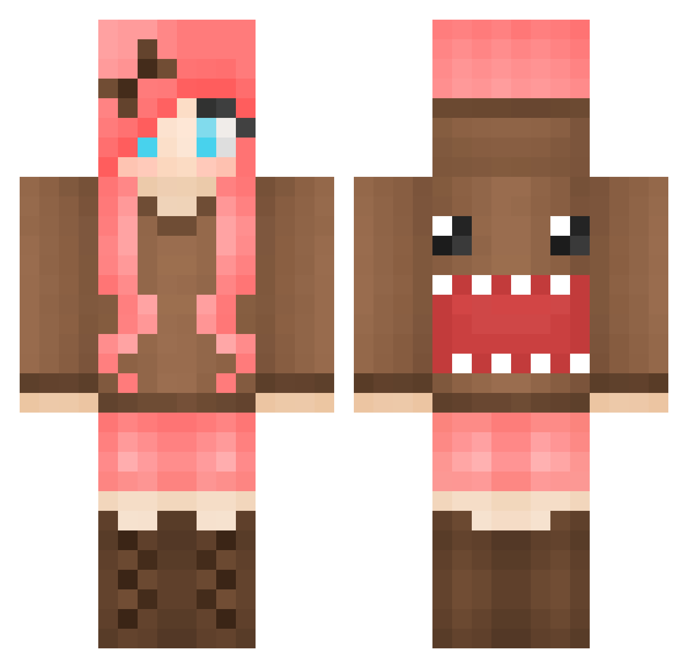 LizLovesDom Minecraft skin, front and back view