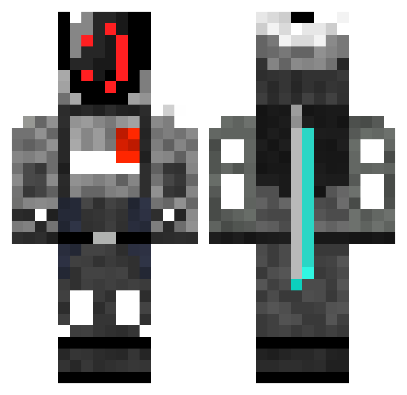 Theorization Minecraft skin, front and back view