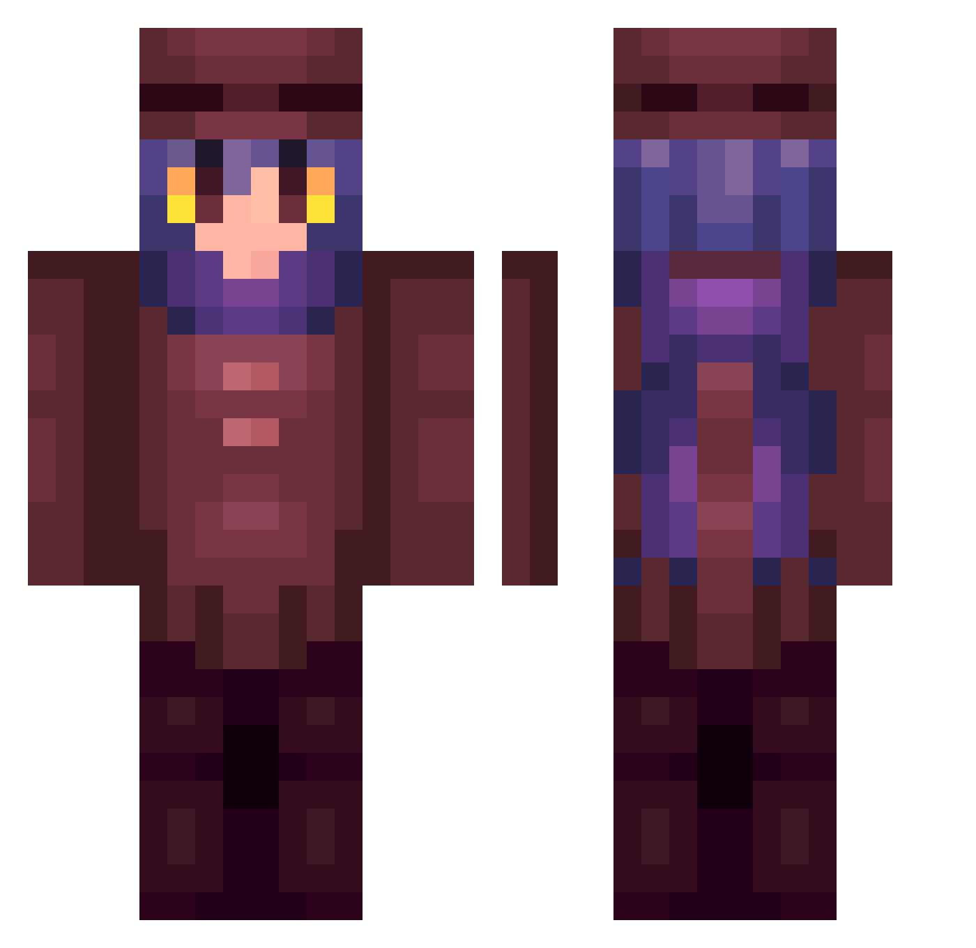 foonise Minecraft skin, front and back view