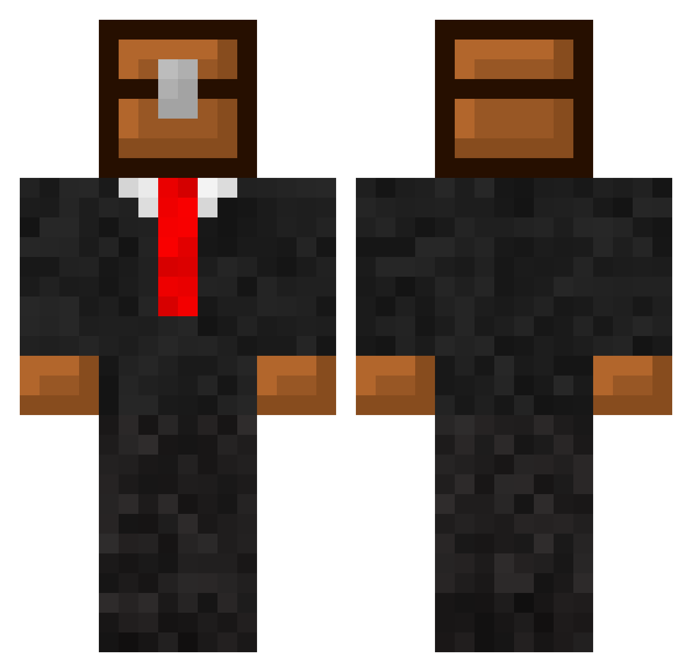 jwarmack Minecraft skin, front and back view